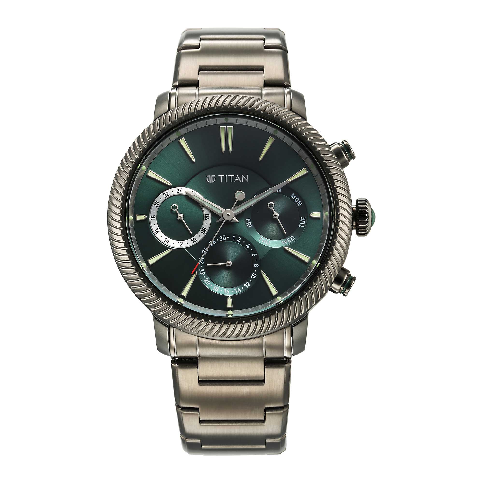 Buy Titan Stellar Quartz Multifunction Green Dial Stainless Steel Strap Watch for Men Titan Vietnam