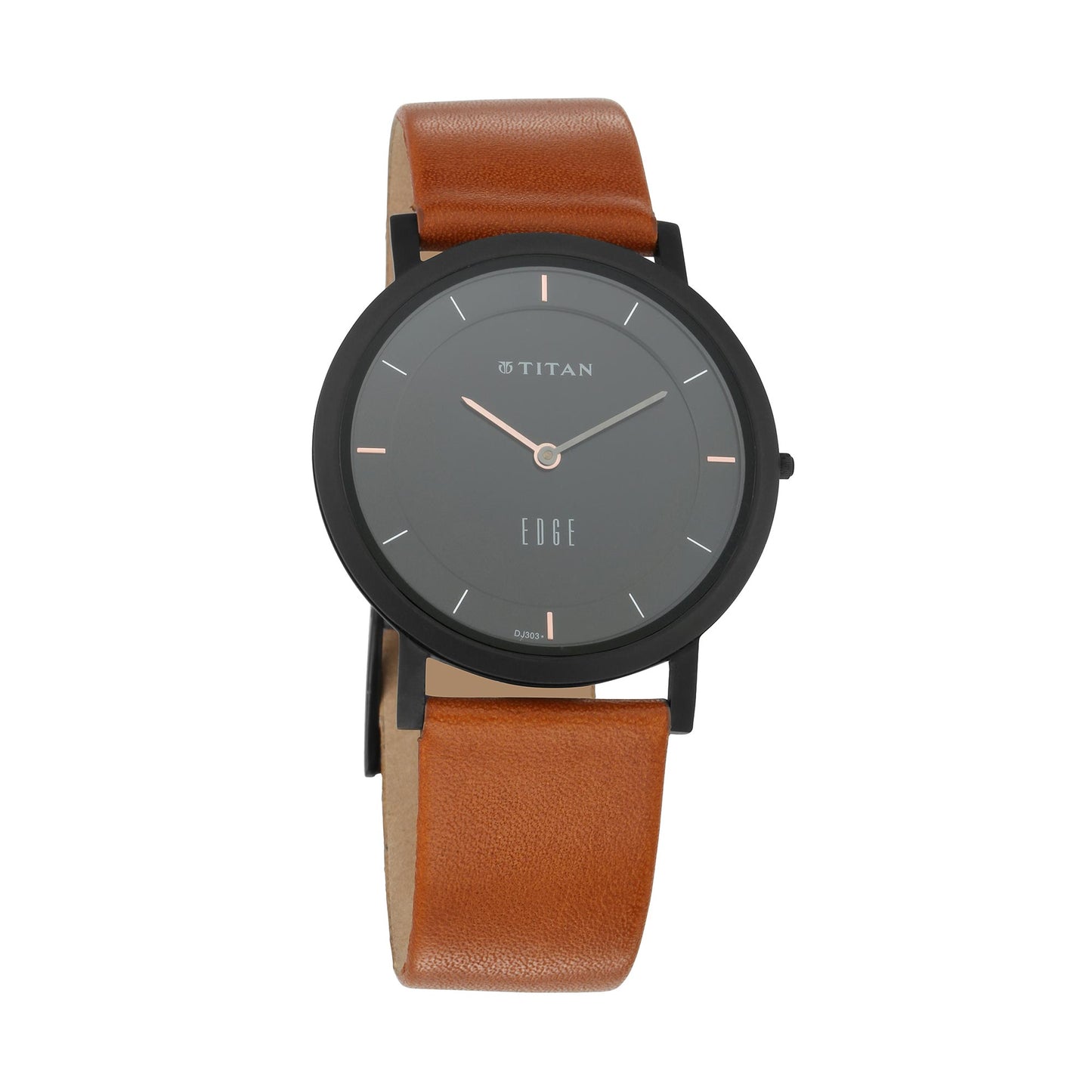 Titan Quartz Analog Black Dial Leather Strap Watch for Men