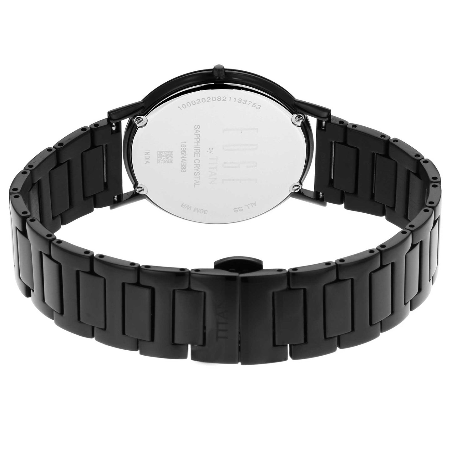 Titan Quartz Analog Black Dial Stainless Steel Strap Watch for Men