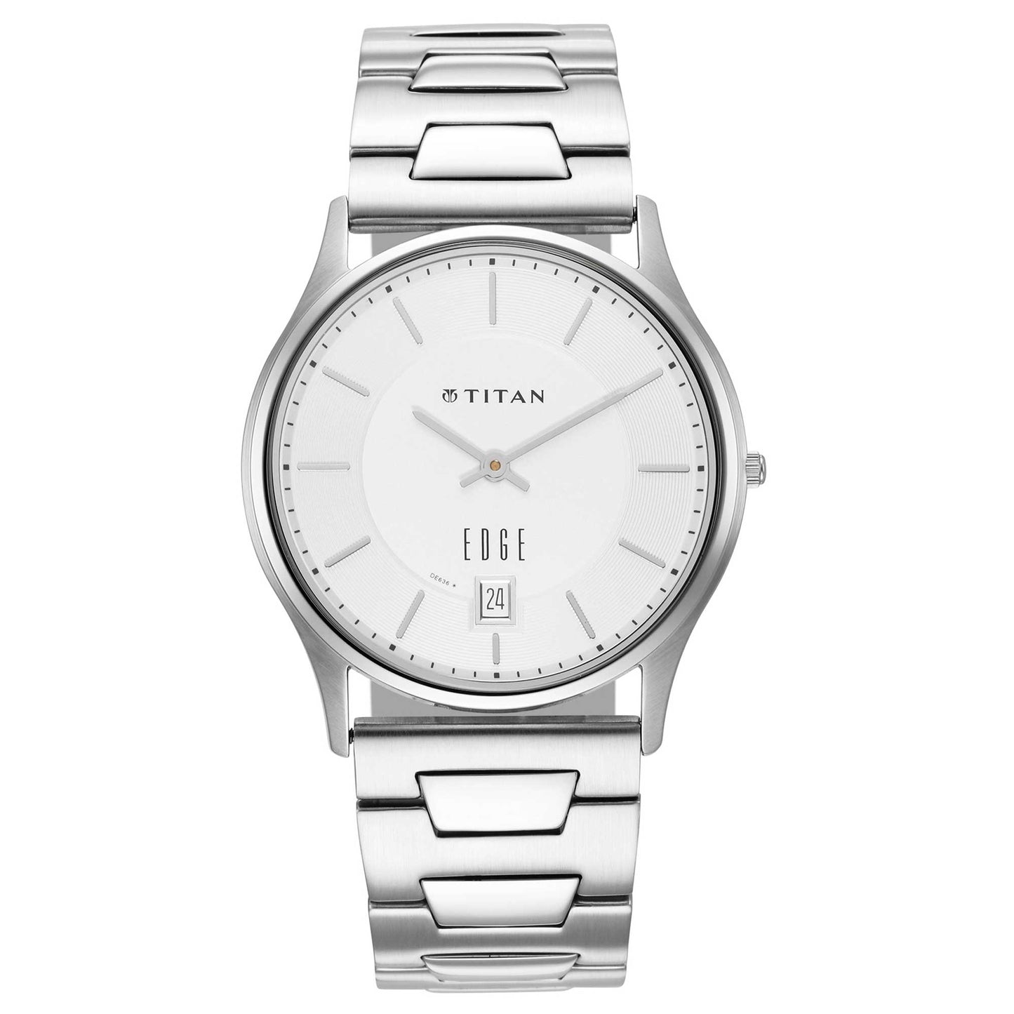 Titan Quartz Analog Silver Dial Stainless Steel Strap Watch for Men