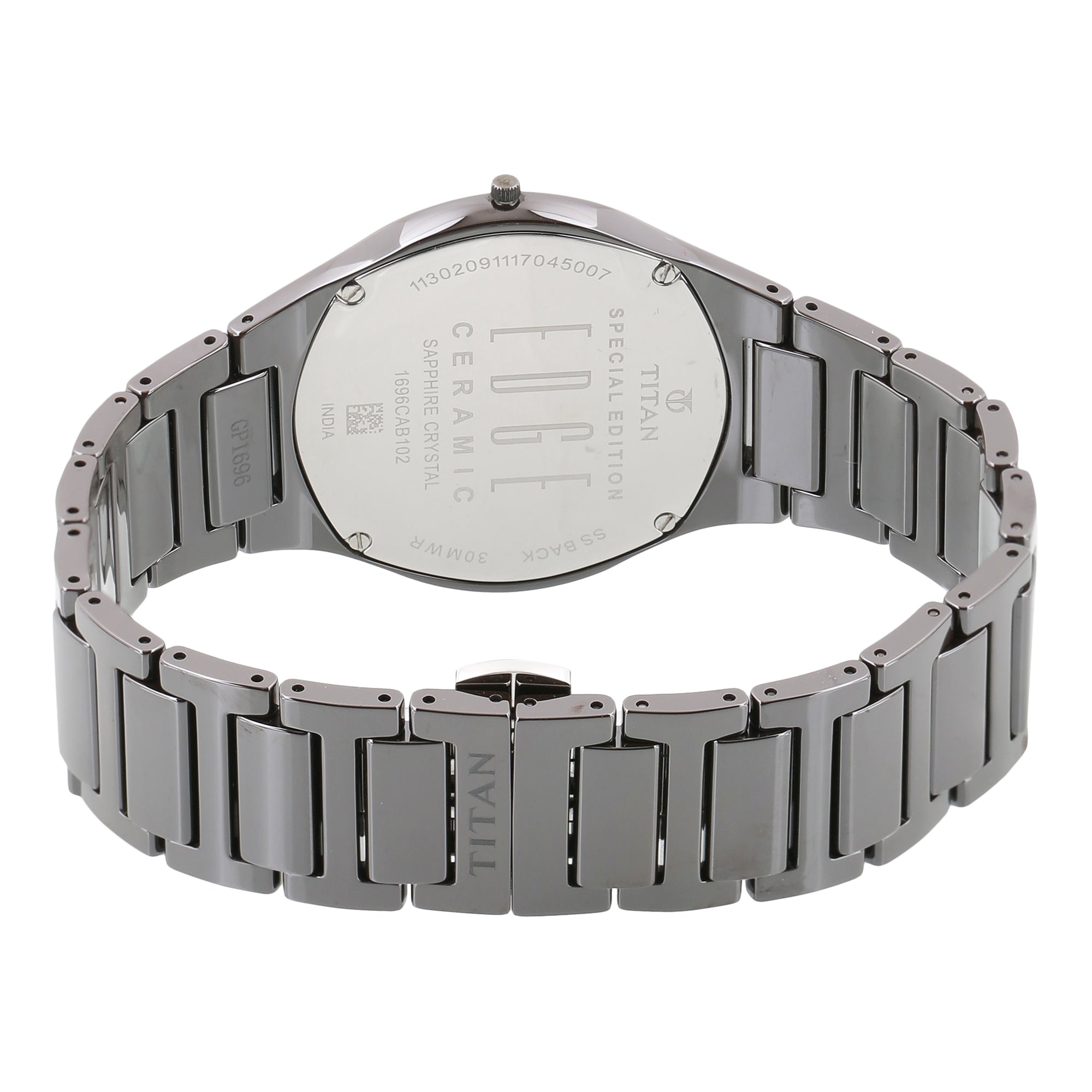 Titan Edge Ceramic Silver Dial Analog Ceramic Strap watch for Men