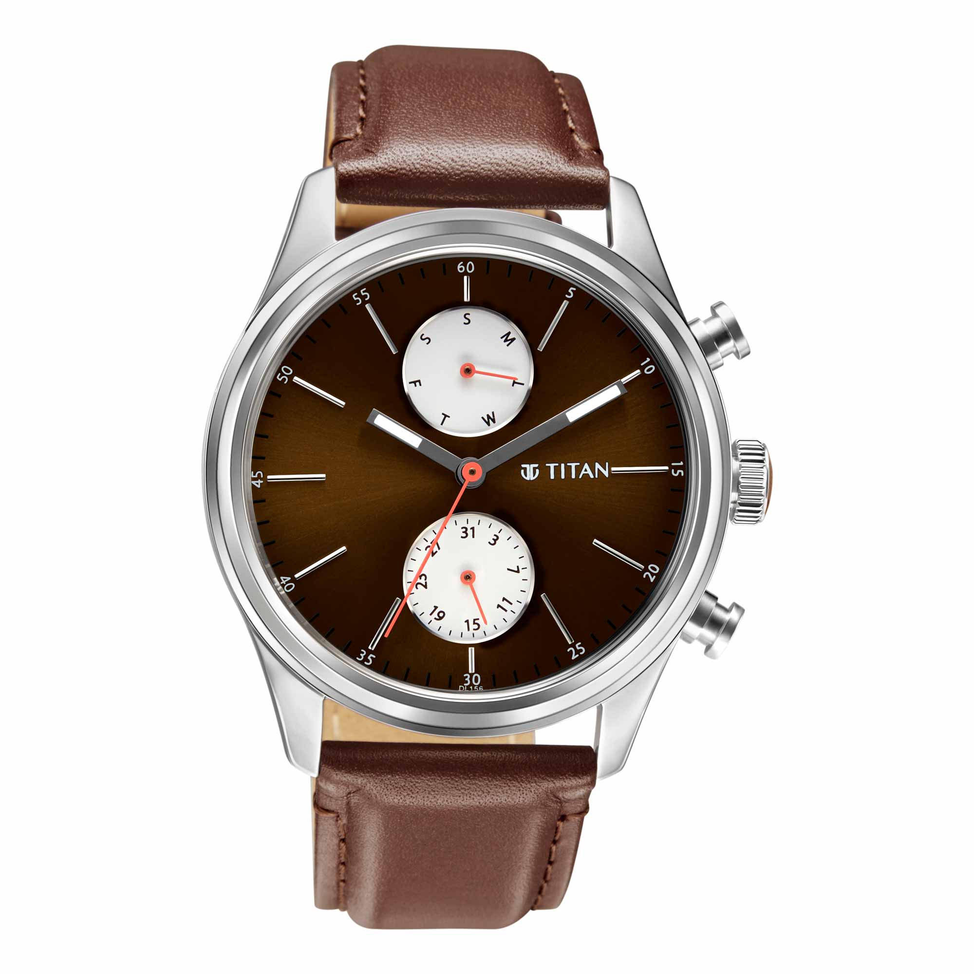 Titan Quartz Analog Leather Strap Watch for Men