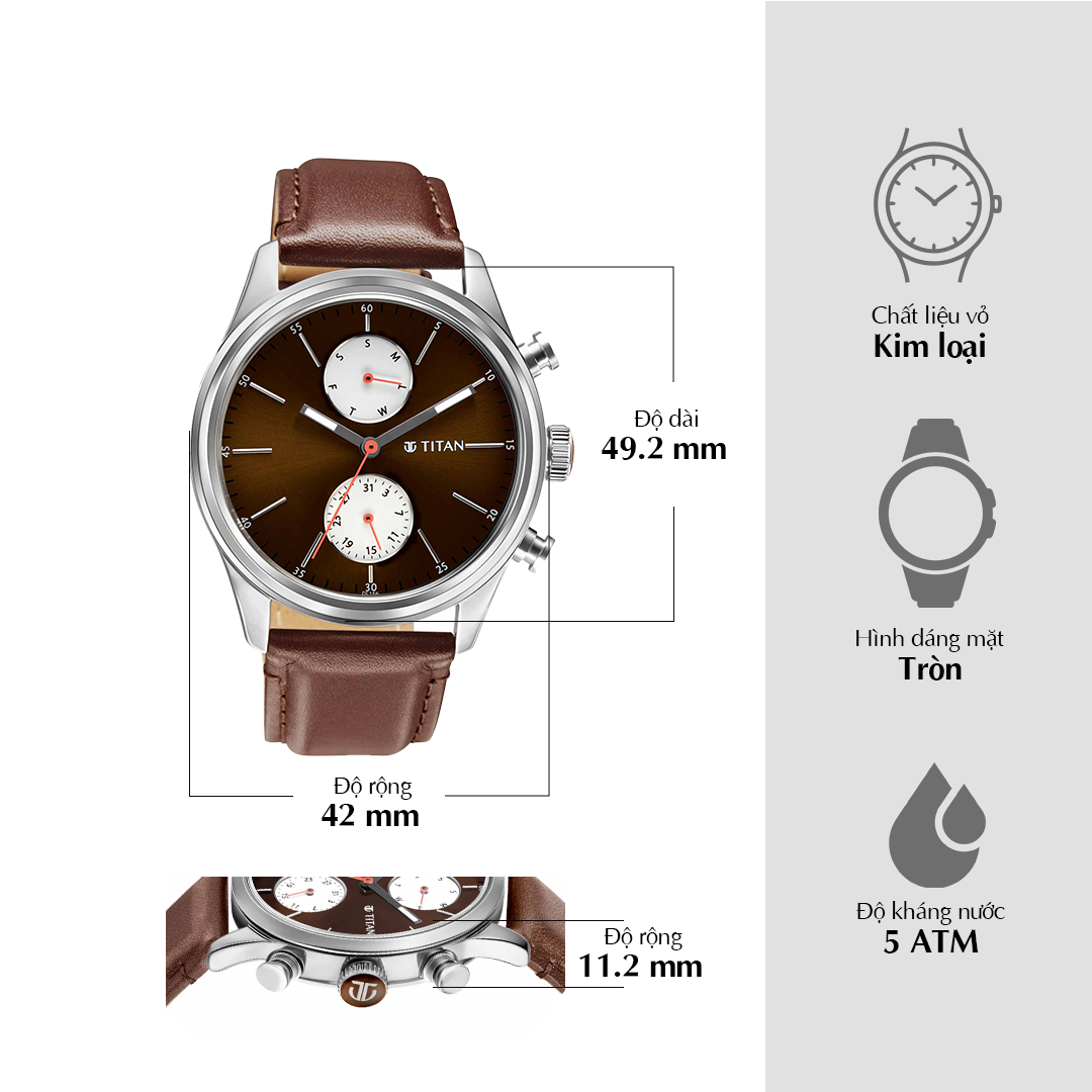 Titan Quartz Analog Leather Strap Watch for Men