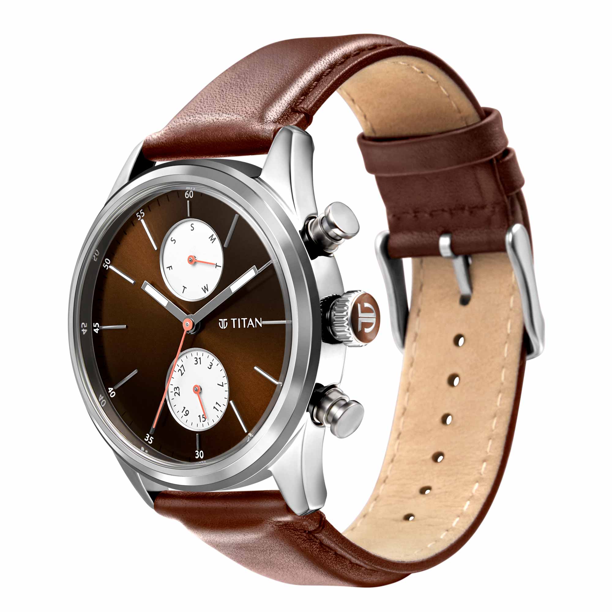 Titan Quartz Analog Leather Strap Watch for Men