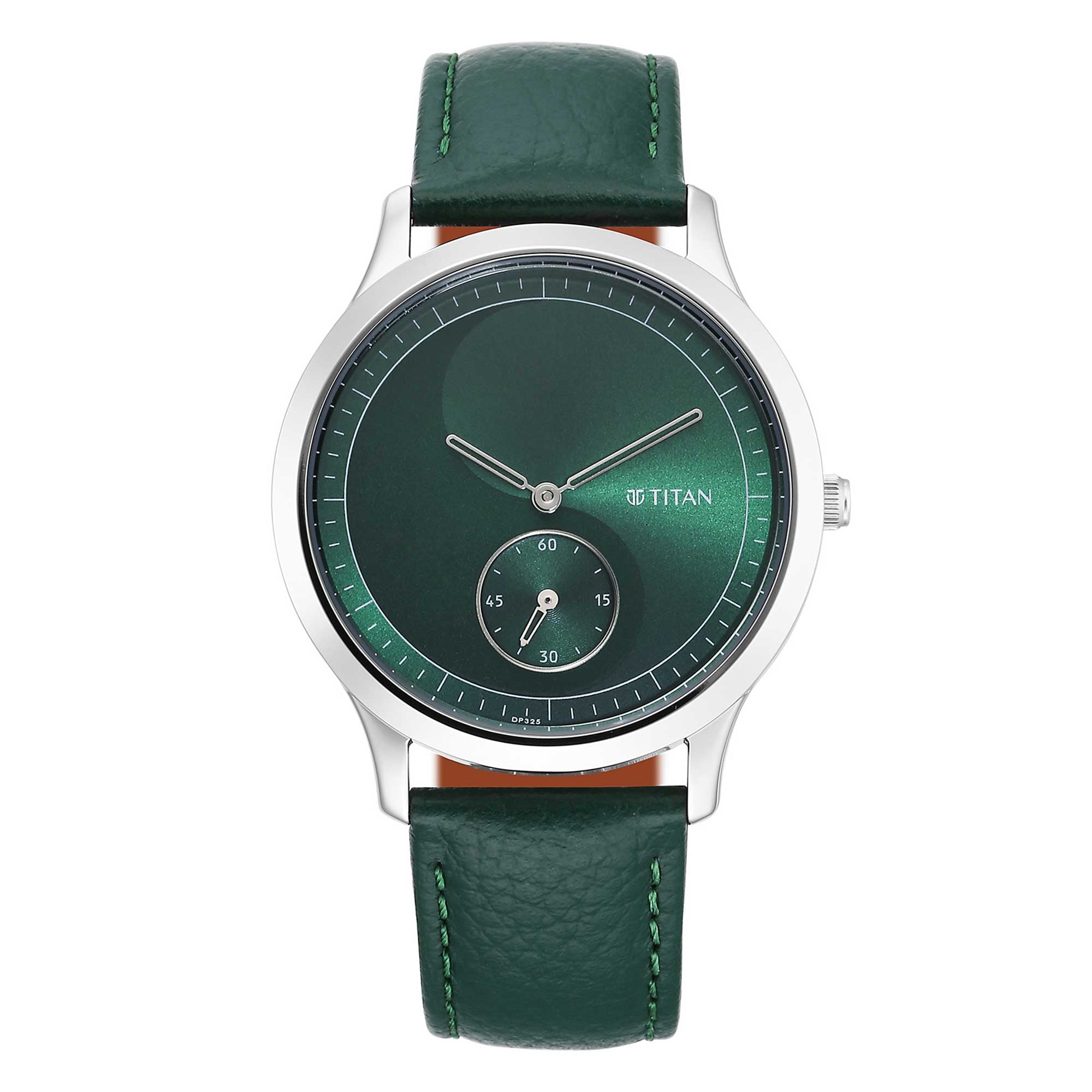 Titan Yin & Yang Green Dial Analog Leather Strap Watch for Men