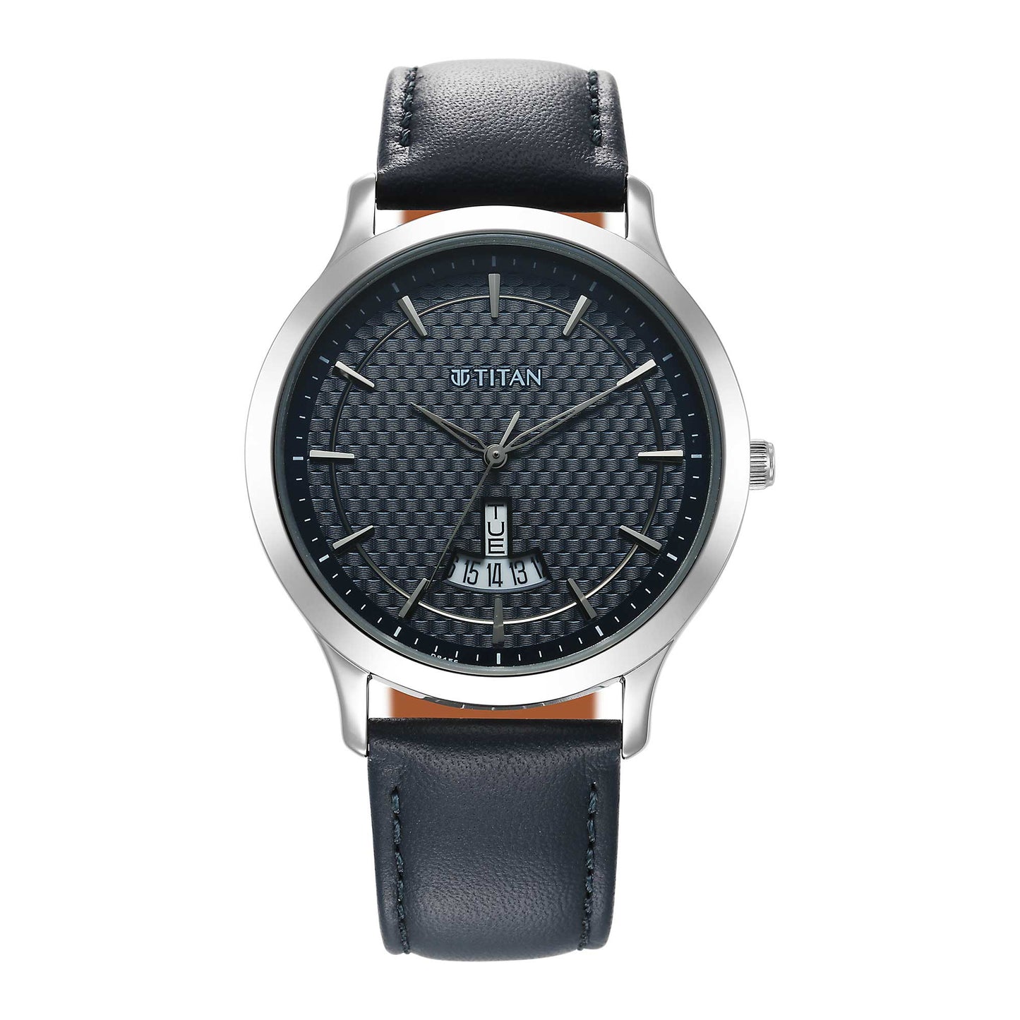 Titan Karishma Quartz Analog Blue Dial Leather Strap Watch for Men