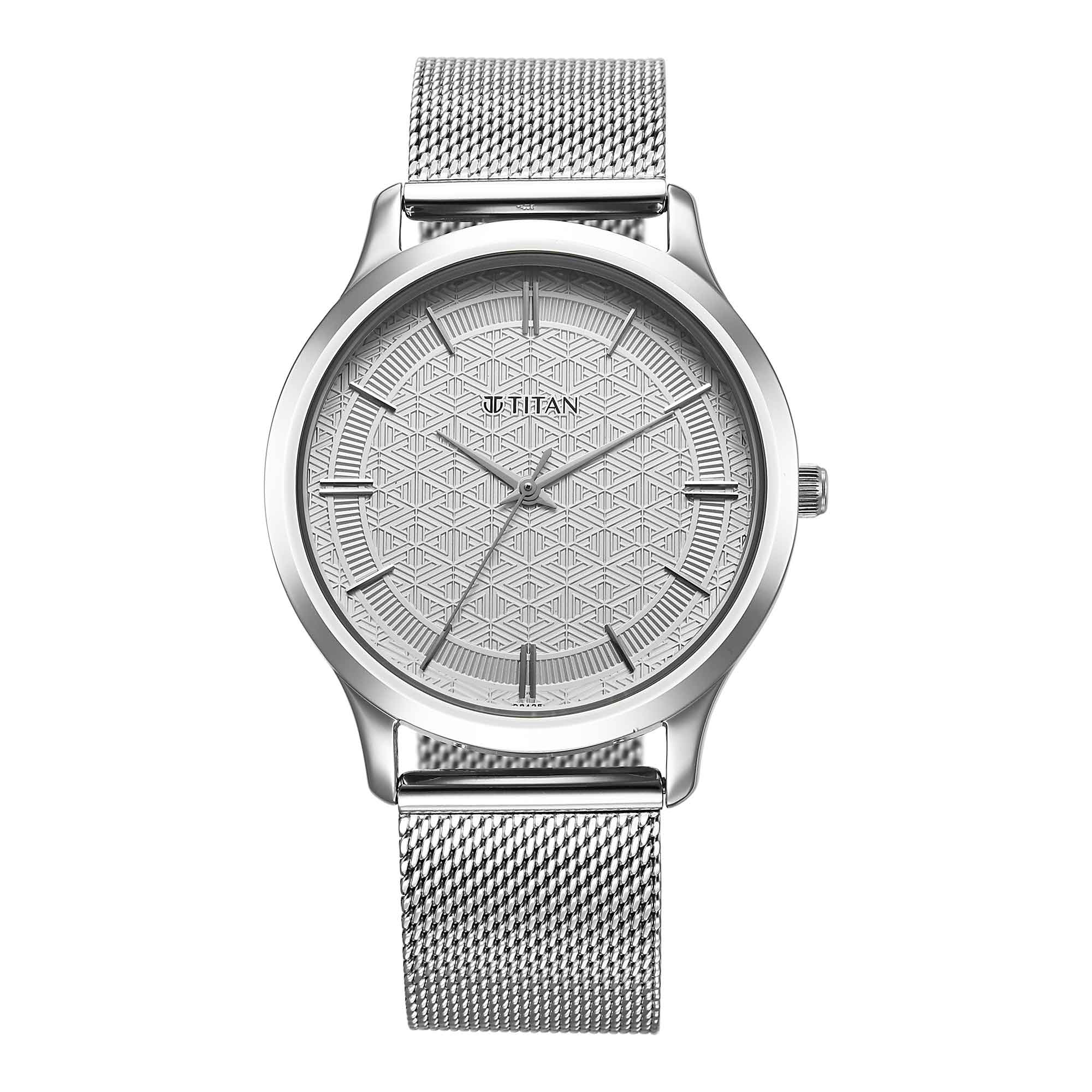 Buy Titan Karishma Quartz Analog Silver Dial Stainless Steel Strap ...