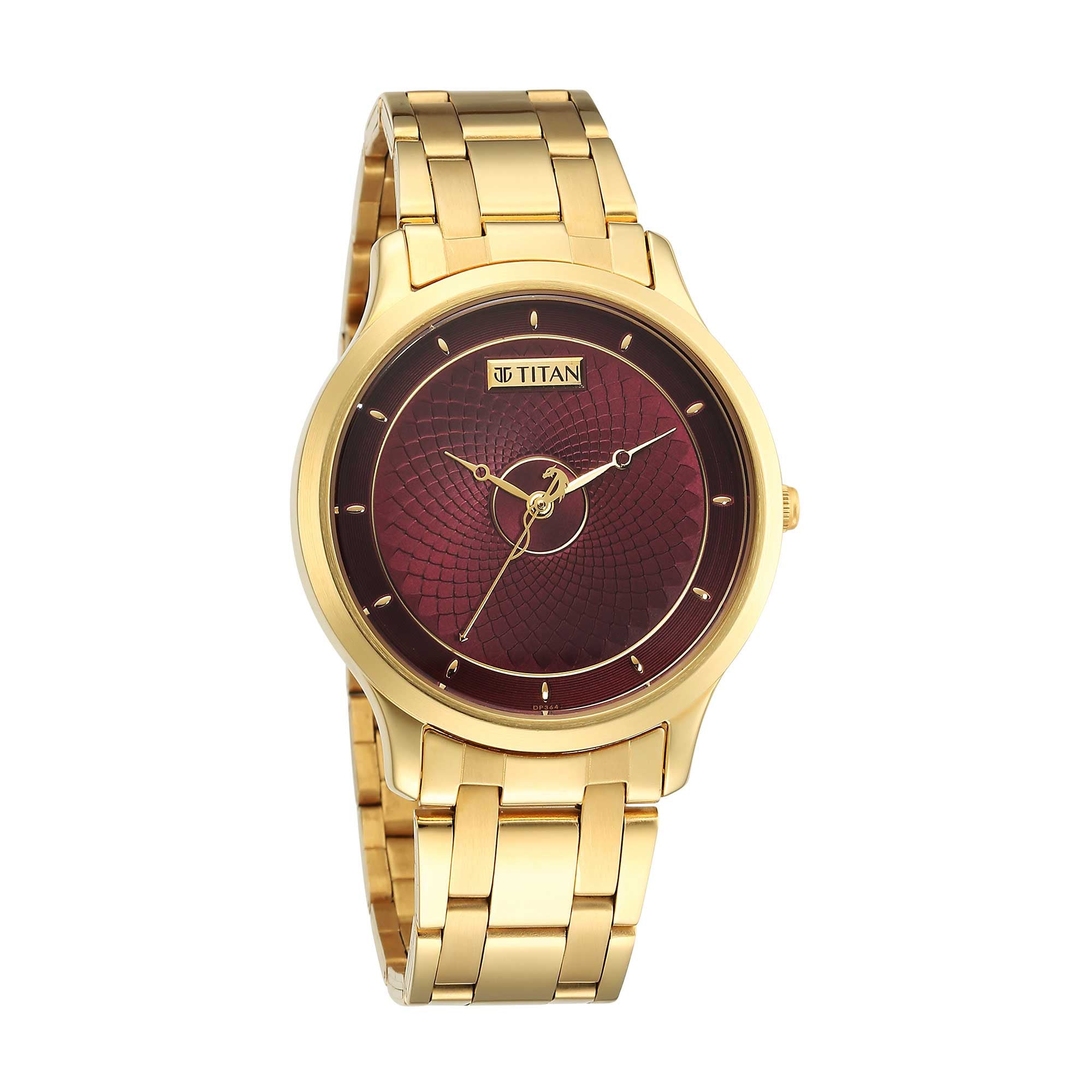 Titan Tet Red Dial Analog Stainless steel Strap Watch for Men