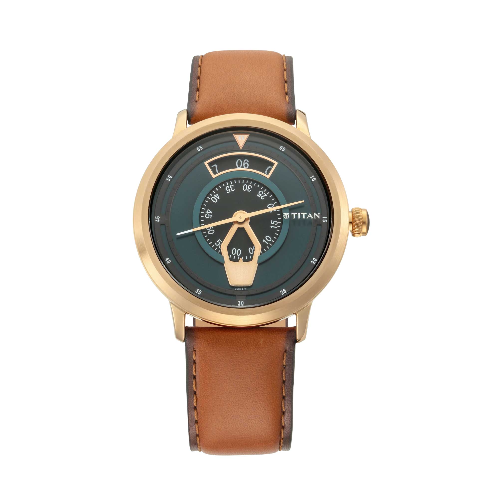 Titan Maritime Green Dial Analog Leather Strap watch for Men