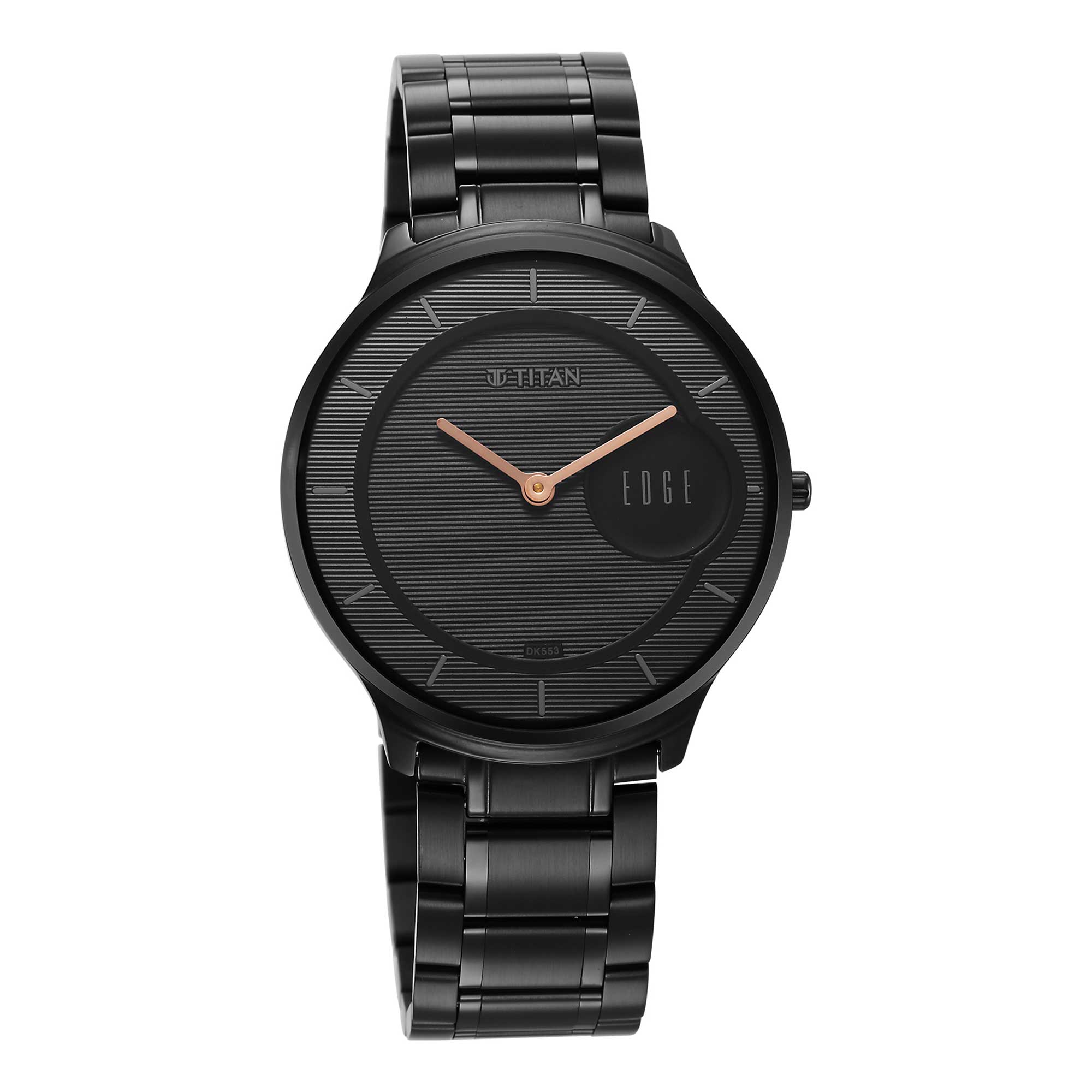 Titan Edge Metal Black Dial Analog Stainless Steel Strap watch for Men