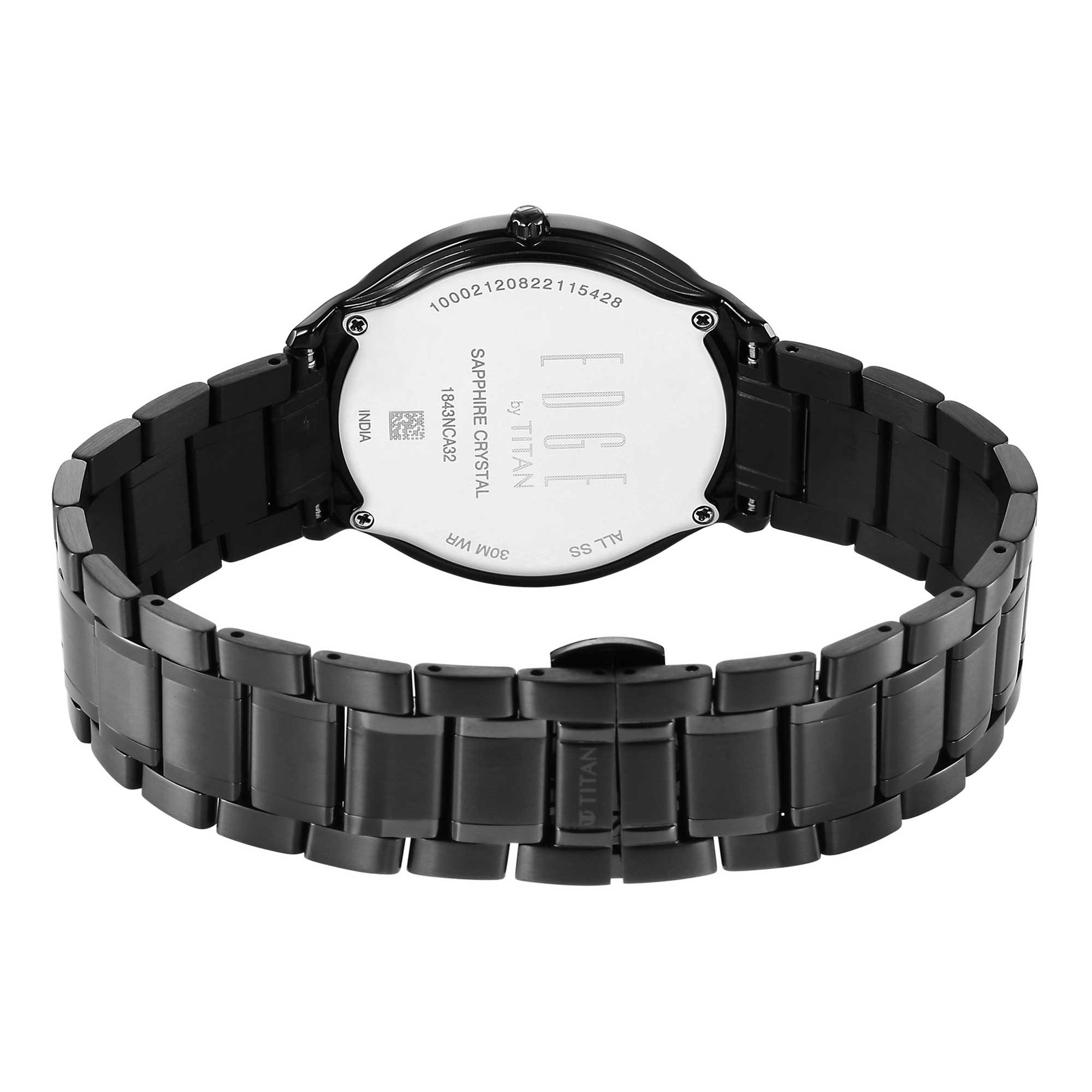 Titan Edge Metal Black Dial Analog Stainless Steel Strap watch for Men