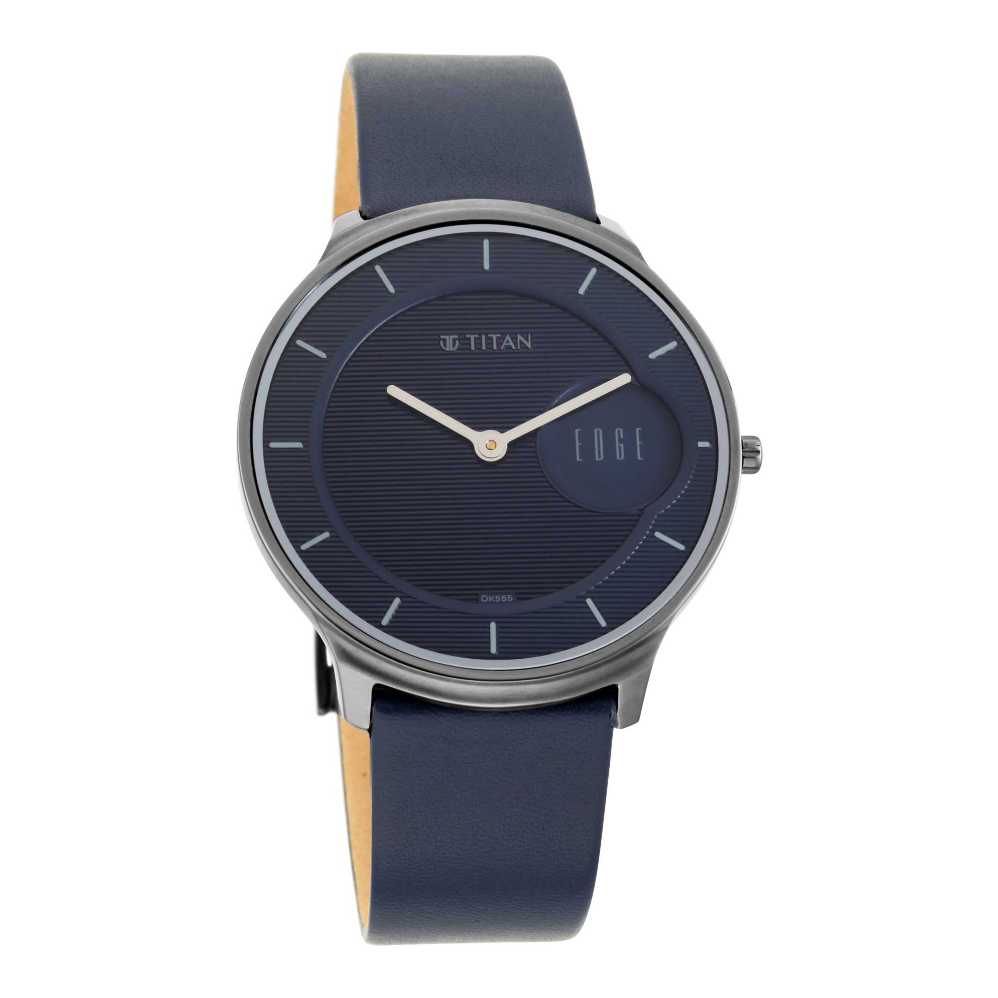 Titan Quartz Analog Blue Dial Leather Strap Watch for Men