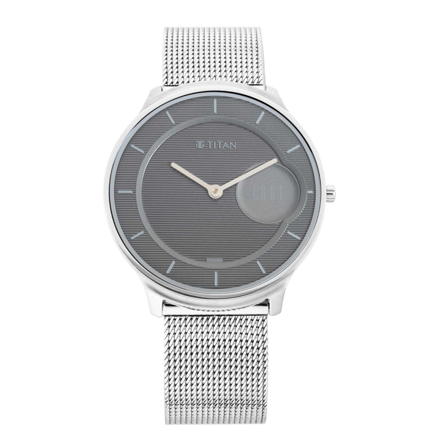 Titan Minimals Grey Dial Analog Stainless Steel Strap Watch for Men