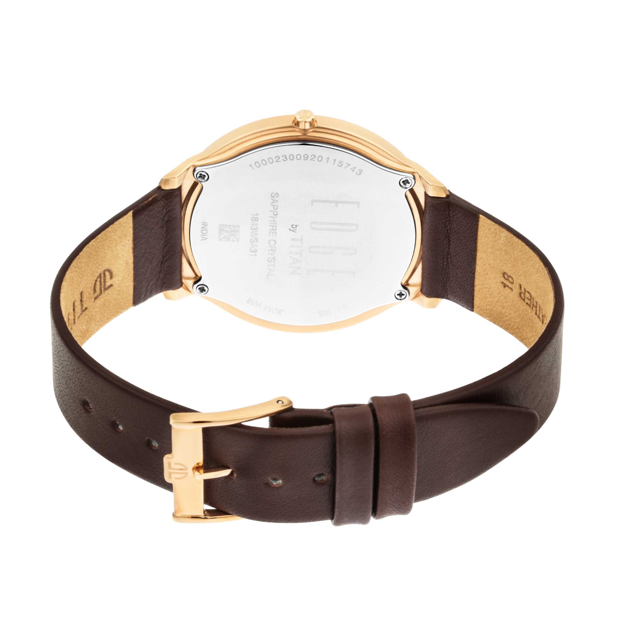 Titan Quartz Analog White Dial Leather Strap Watch for Men