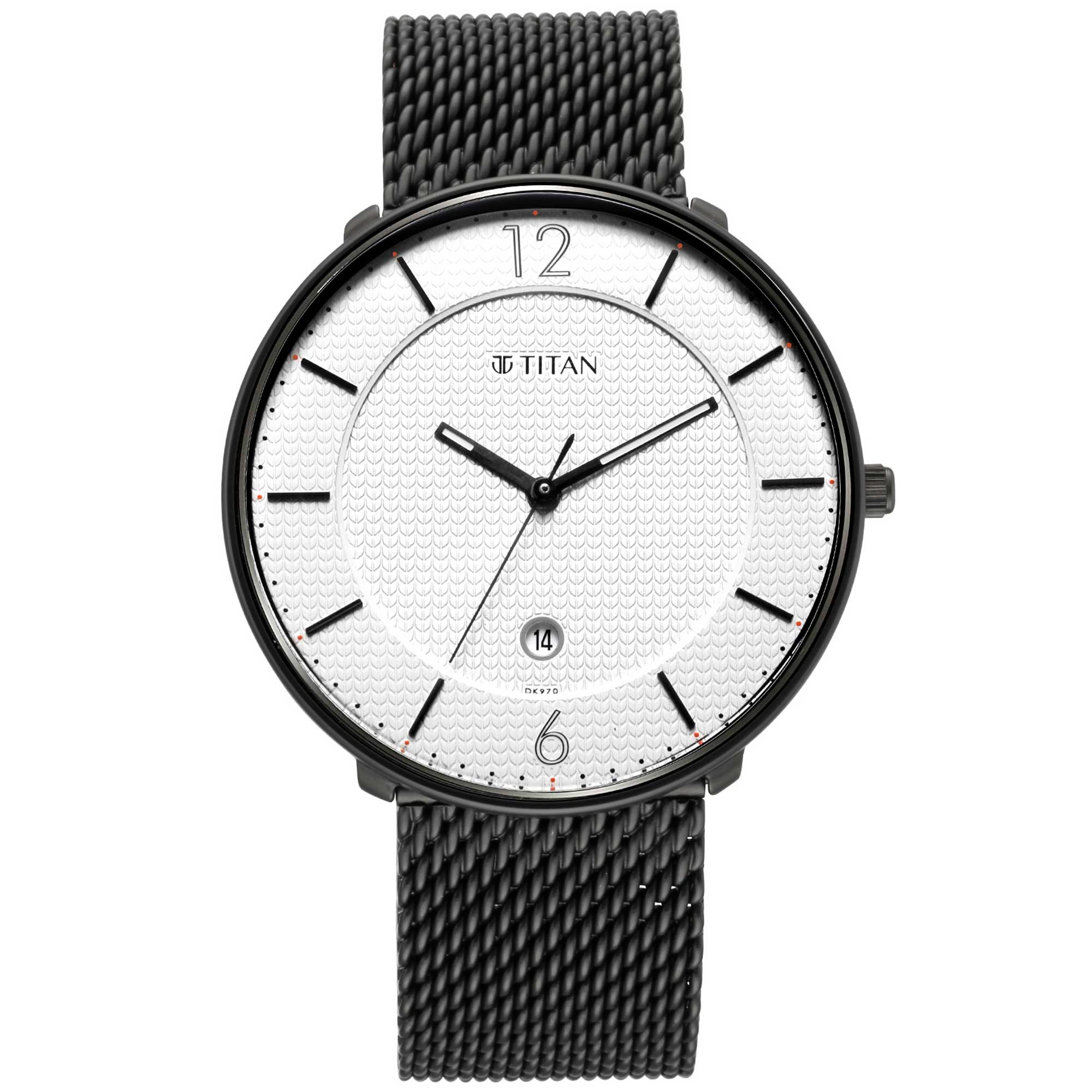 Titan Minimals White Analog Stainless Steel Strap watch for Men