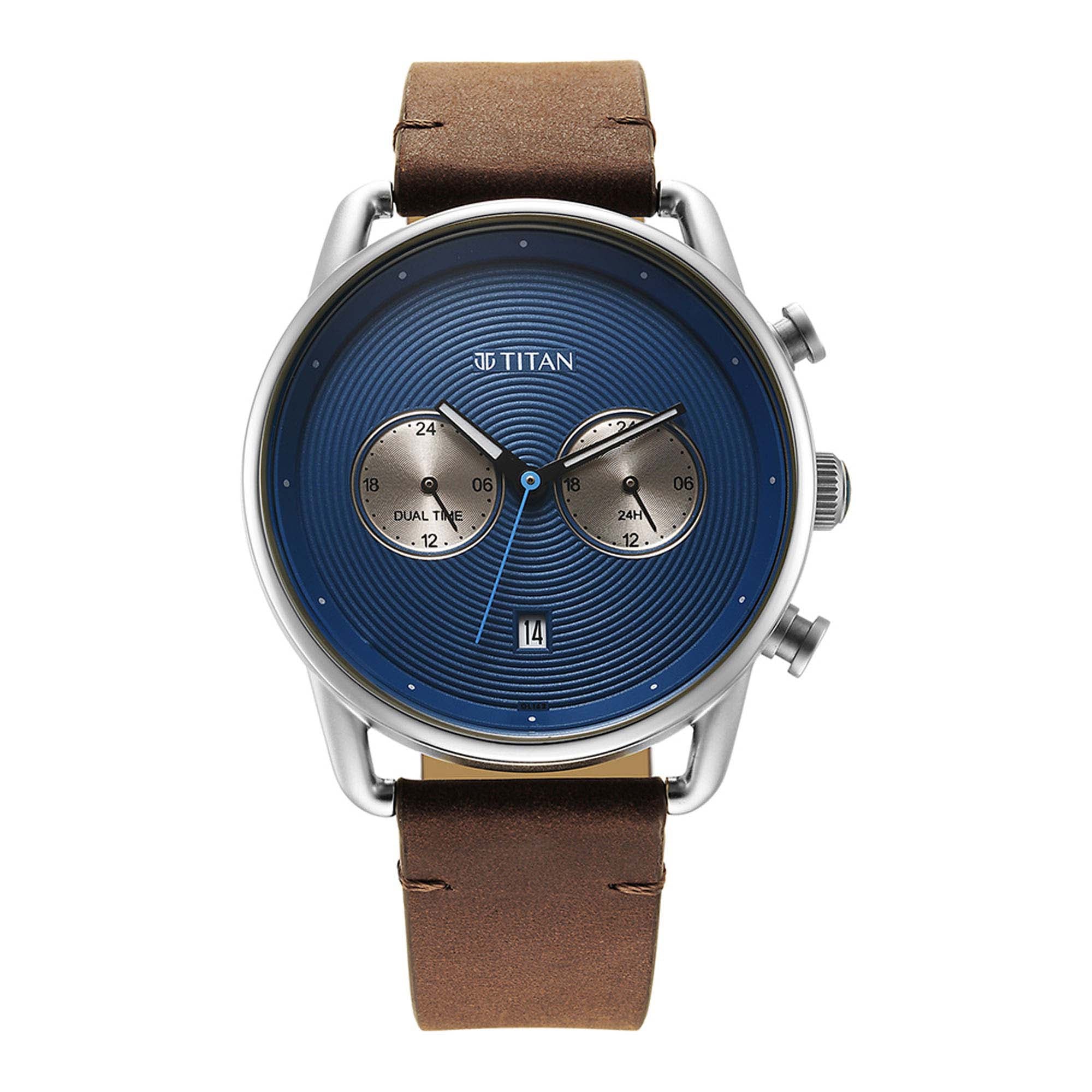 Titan Quartz Analog Leather Strap Watch for Men