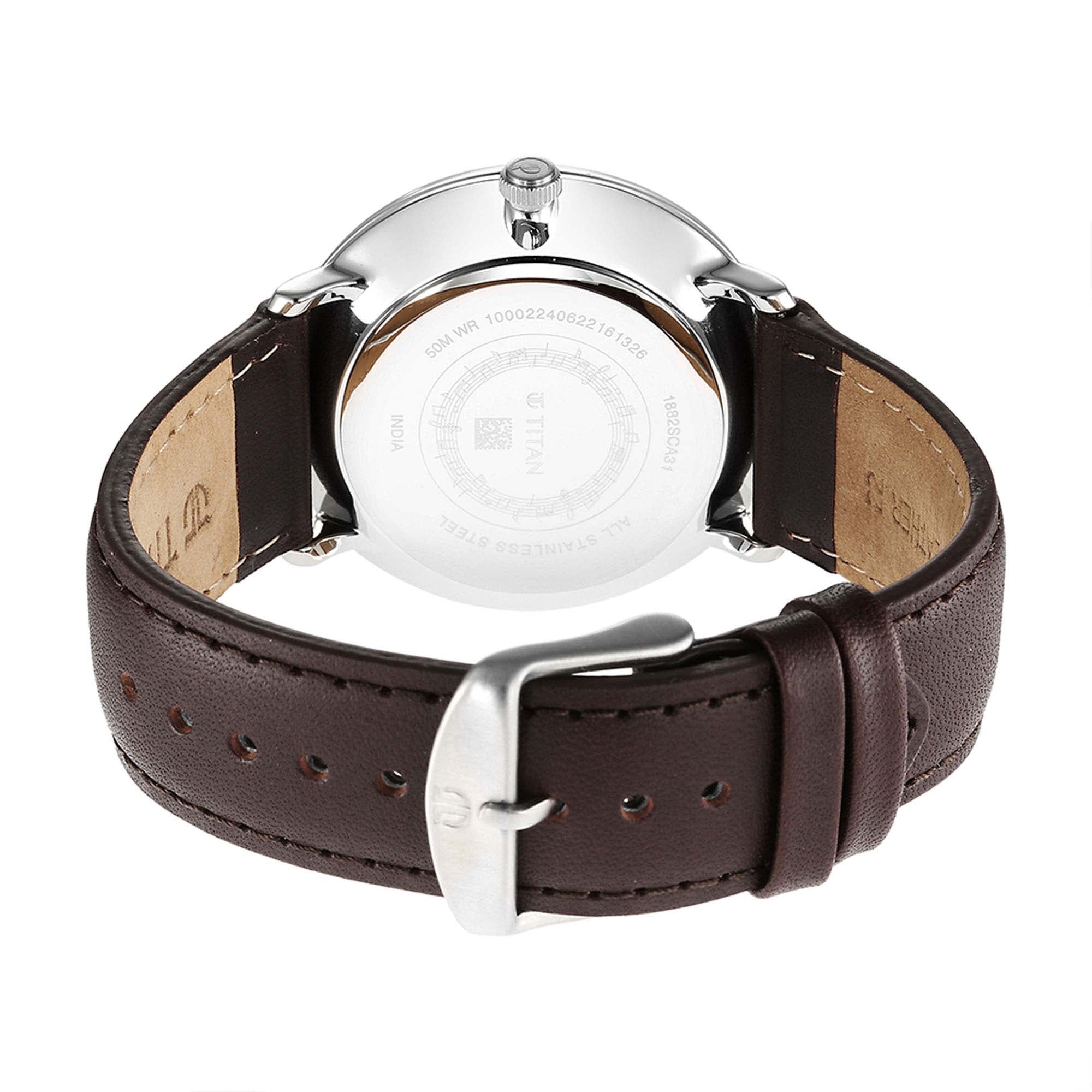 Titan Quartet Black Dial Multi Leather Strap watch for Men