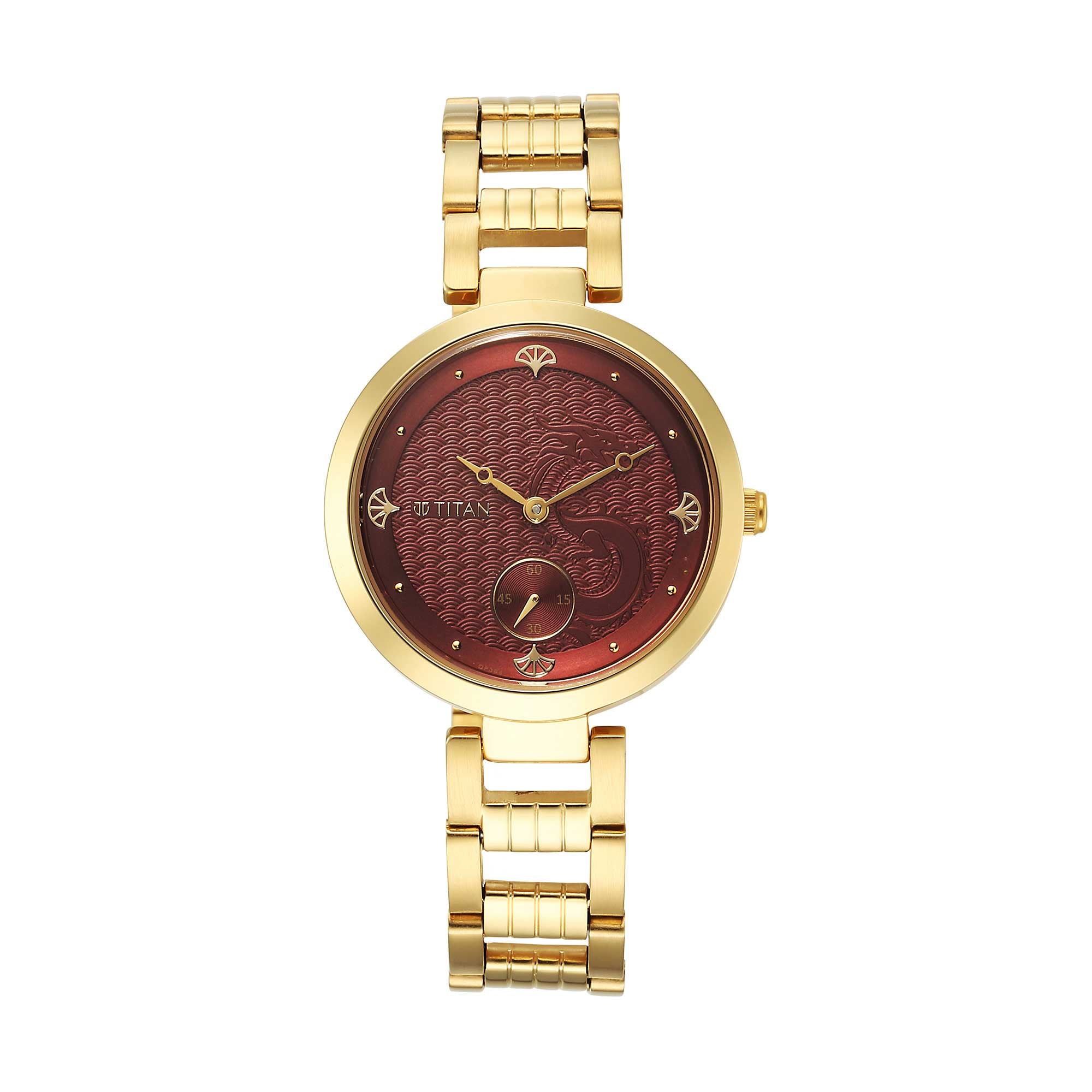 Titan Tet Red Dial Analog Stainless steel Strap Watch for Men