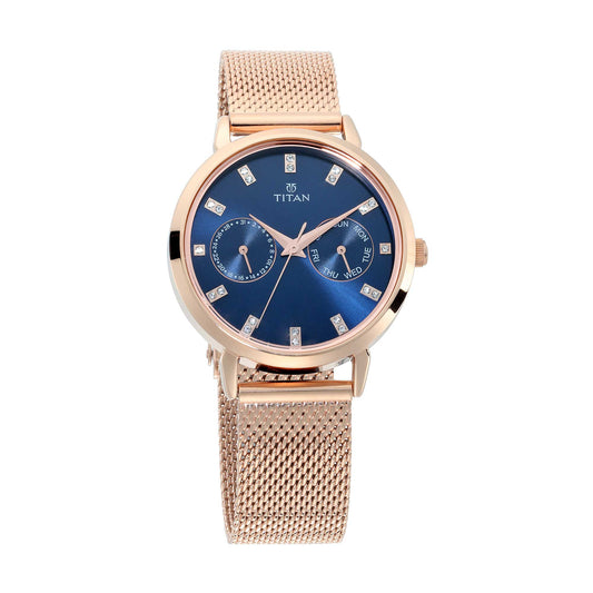 Titan Sparkle Blue Dial Analog Multi Function Watch for Women