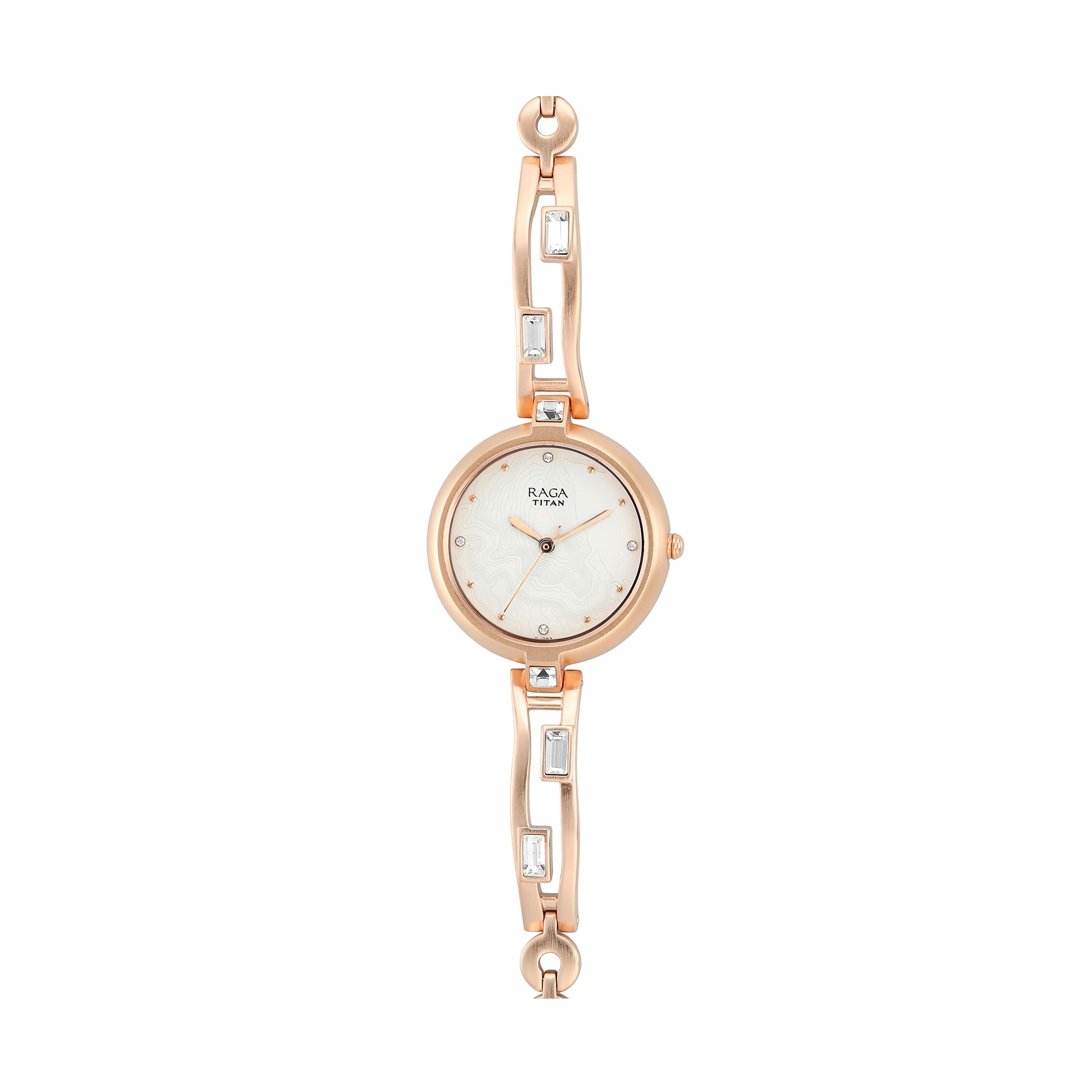 Titan Raga I Am White Dial Women Watch With Metal Strap