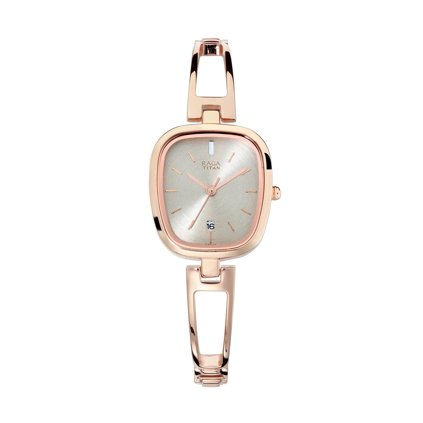 Titan Raga Viva Grey Dial Analog Rose Gold Metal Strap watch for Women