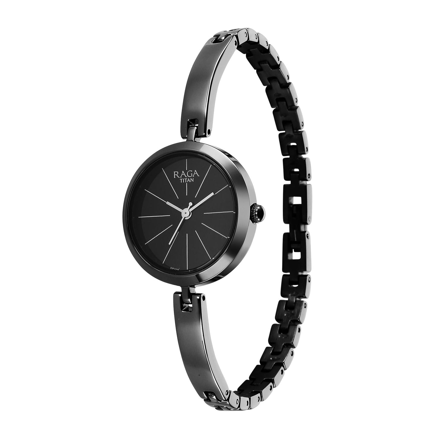 Titan Raga Viva Quartz Analog Black Dial Grey Metal Strap Watch for Women