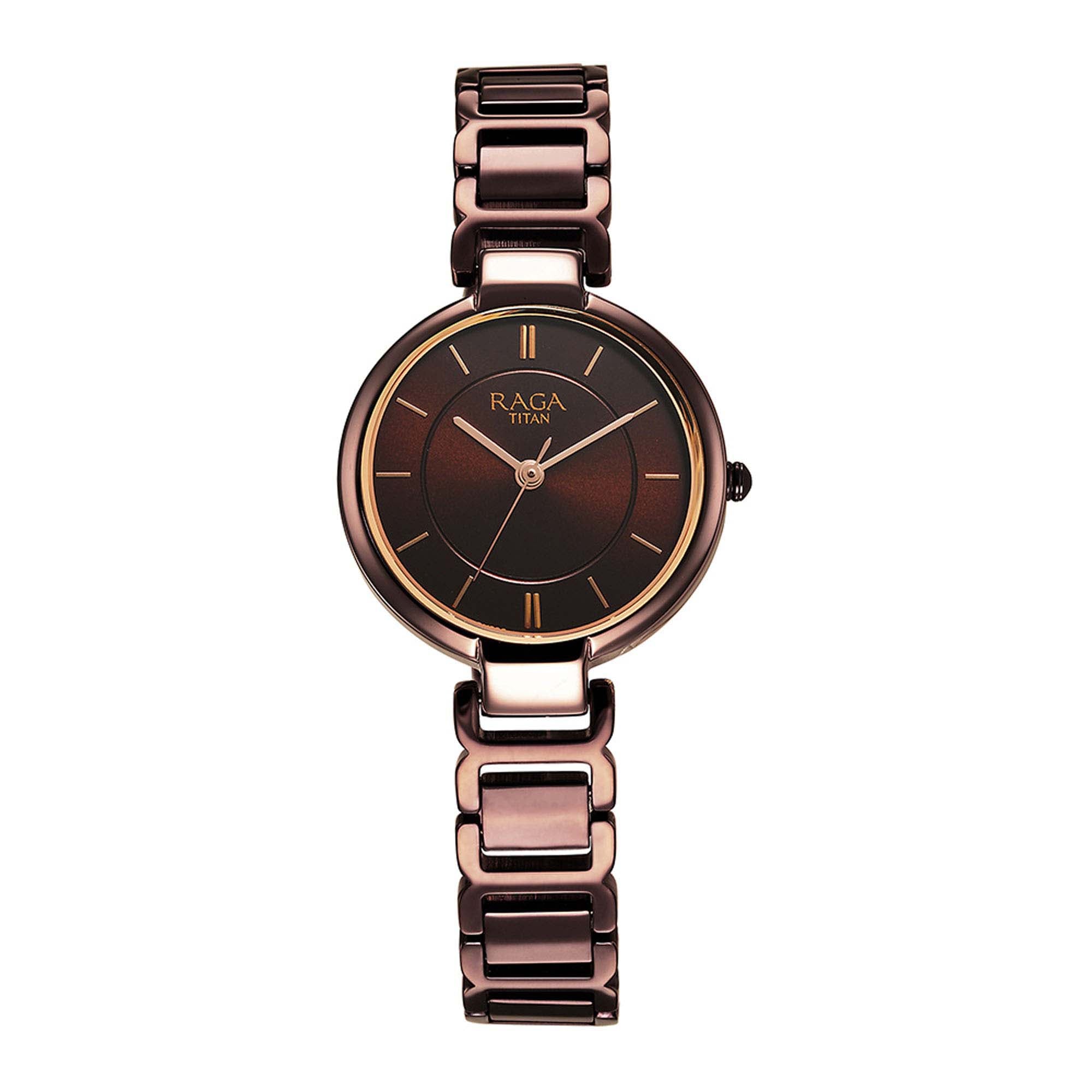 Titan Raga Delight Brown Dial Analog Metal Strap watch for Women