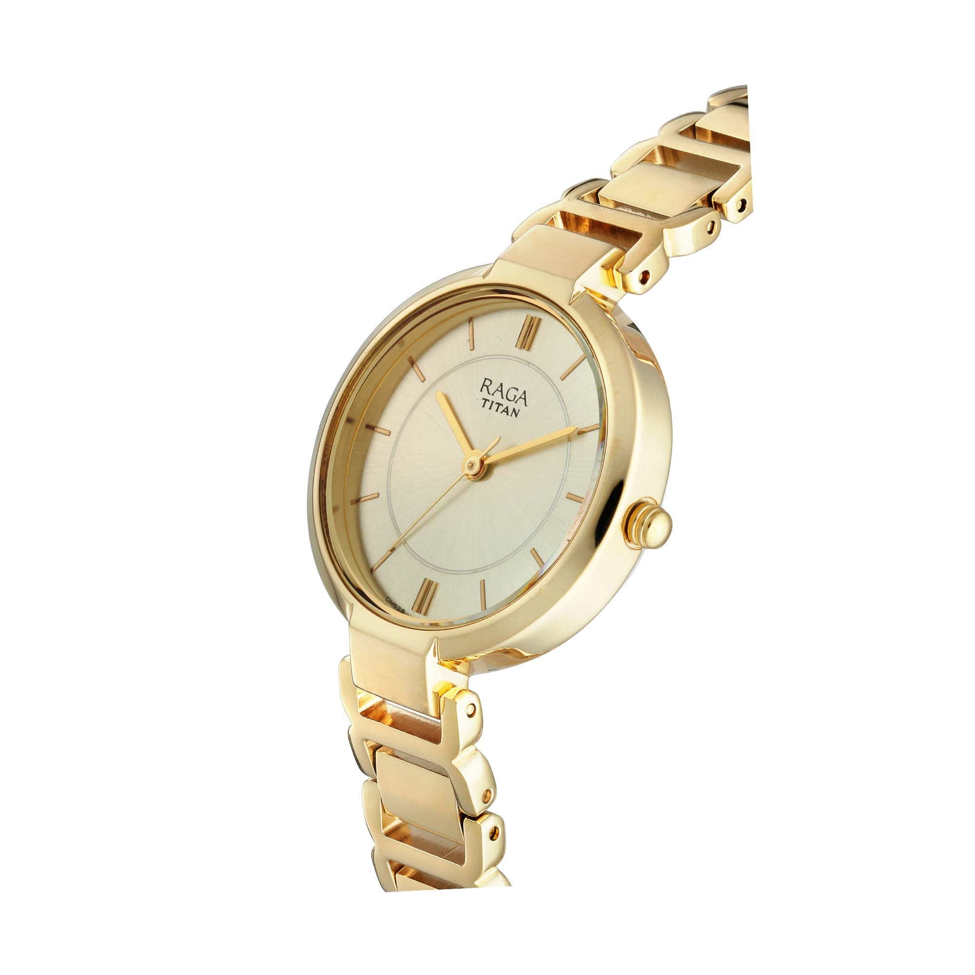 Titan Raga Viva Champagne Dial Women Watch With Metal Strap