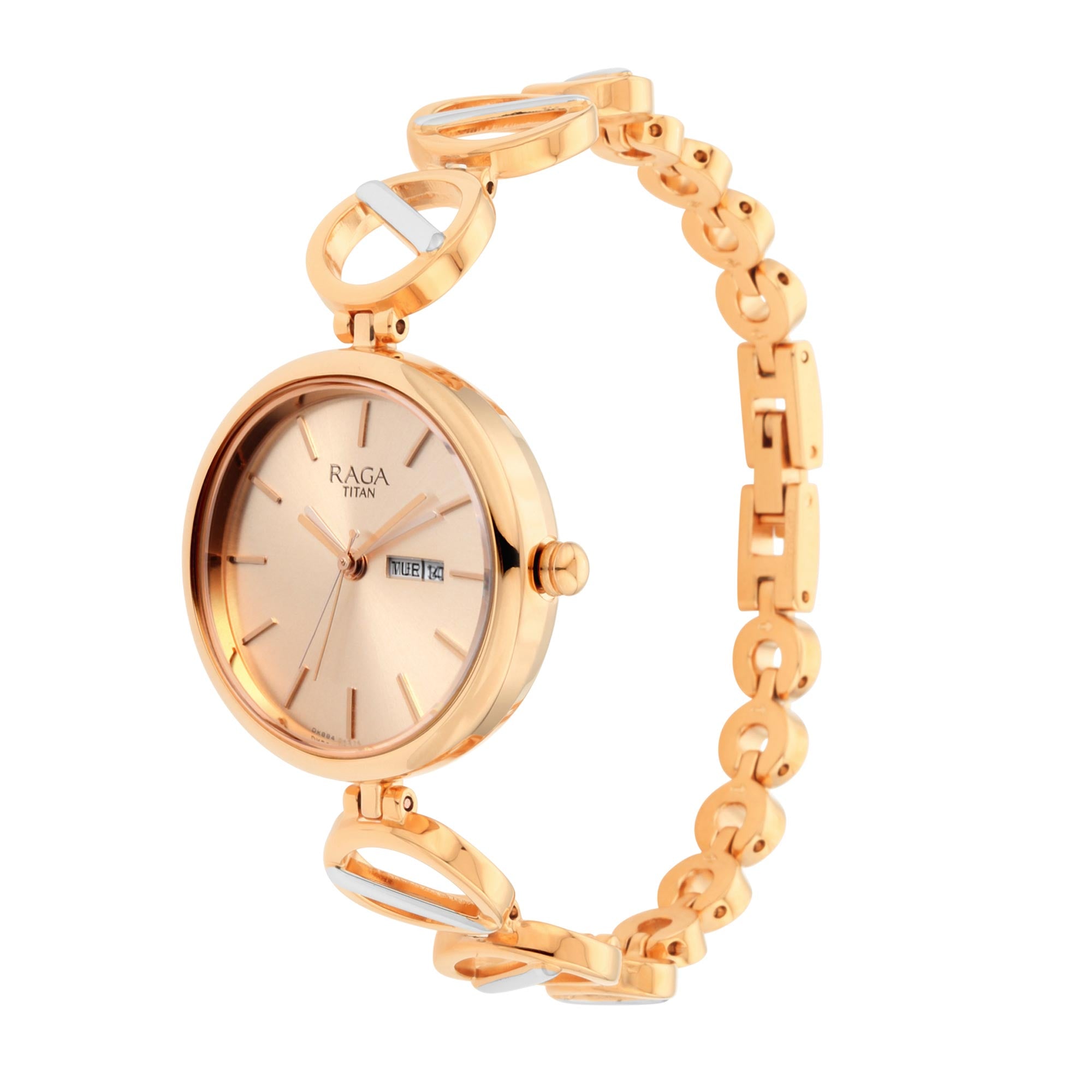 Titan Raga Viva Rose Gold Dial Women Watch With Metal Strap