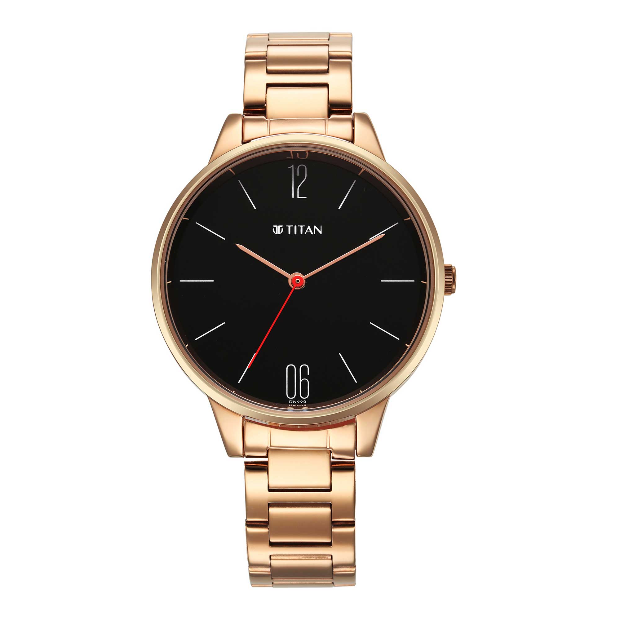 Titan Quartz Analog Black Dial Watch for Women