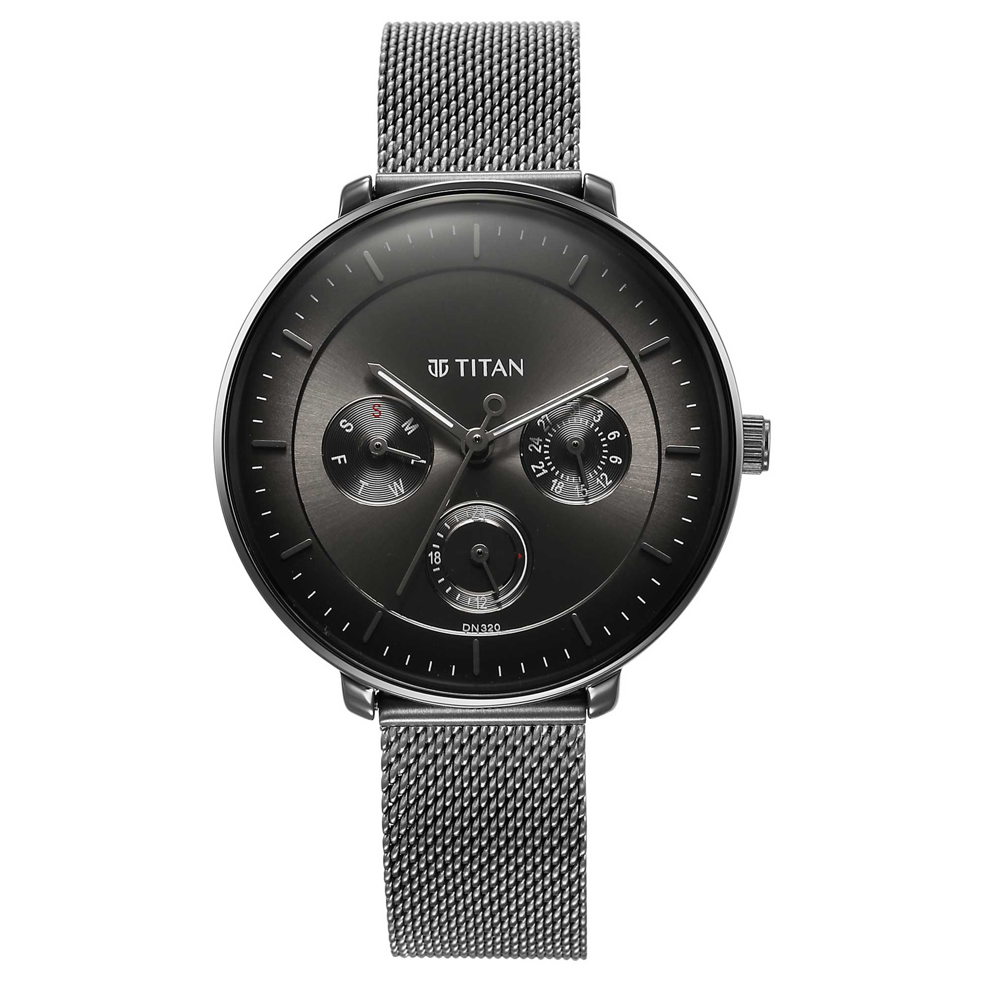 Titan Noir Anthracite Analog Stainless Steel Strap watch for Women