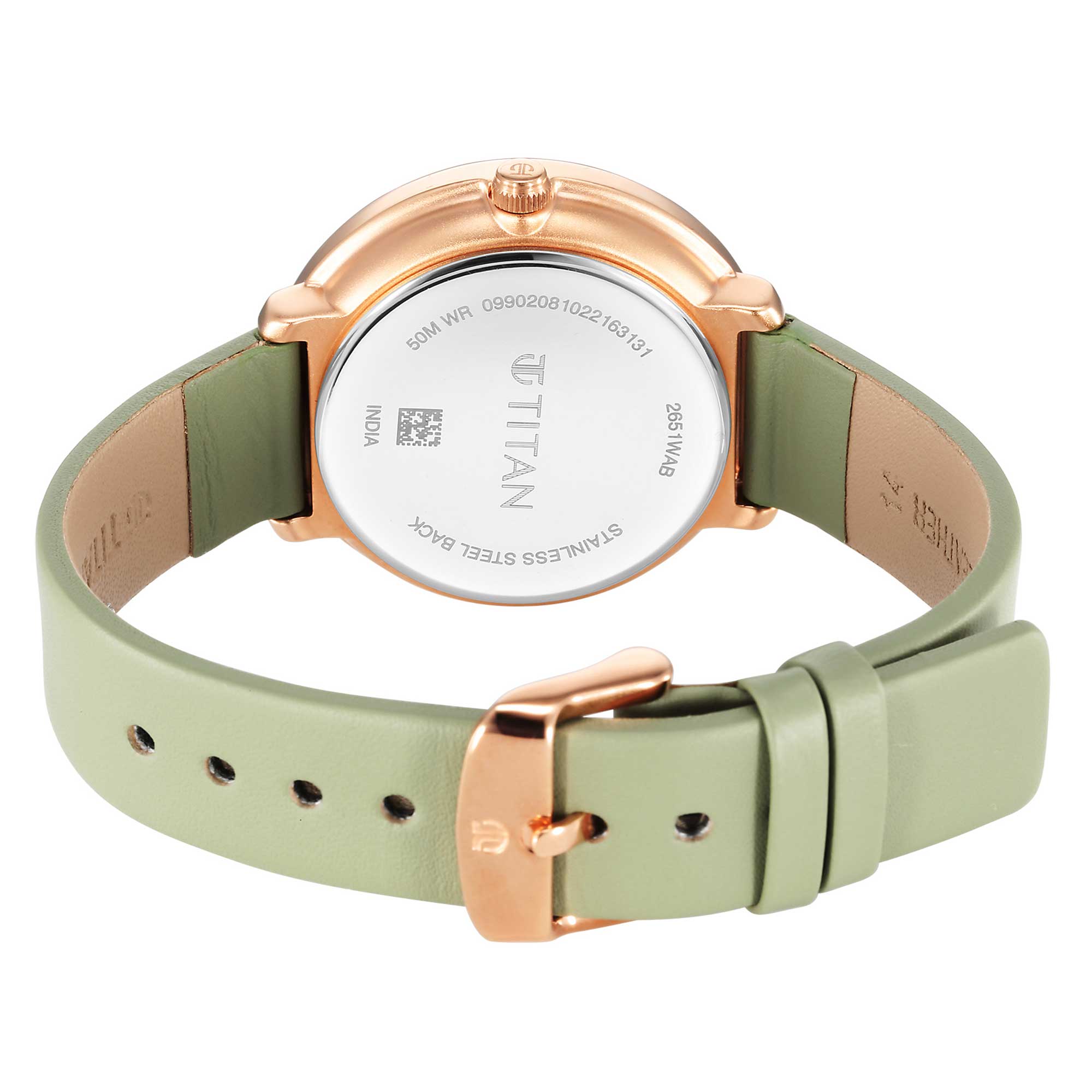 Titan Neo White Dial Analog Leather Strap Watch for Women