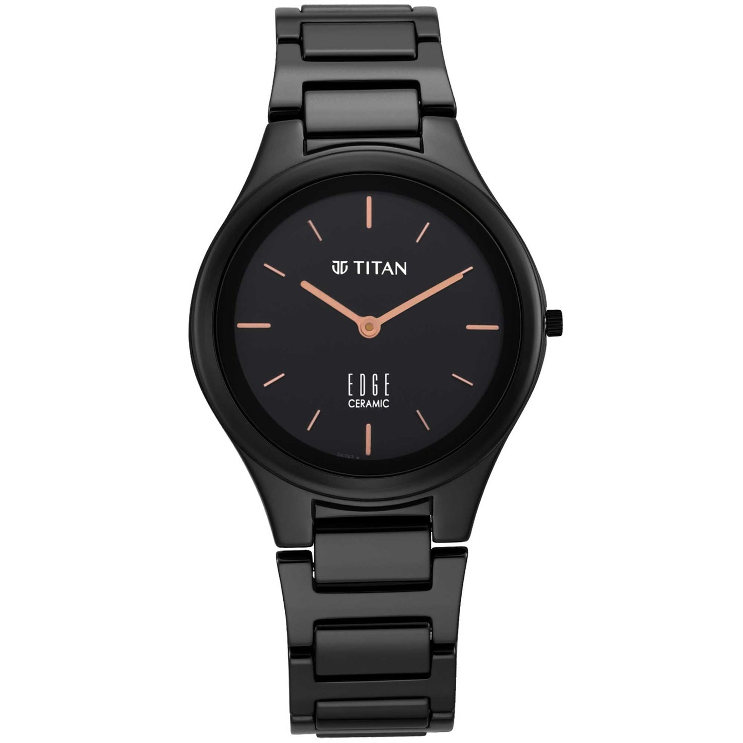 Titan Edge Ceramic Black Dial Analog Ceramic Strap watch for Women