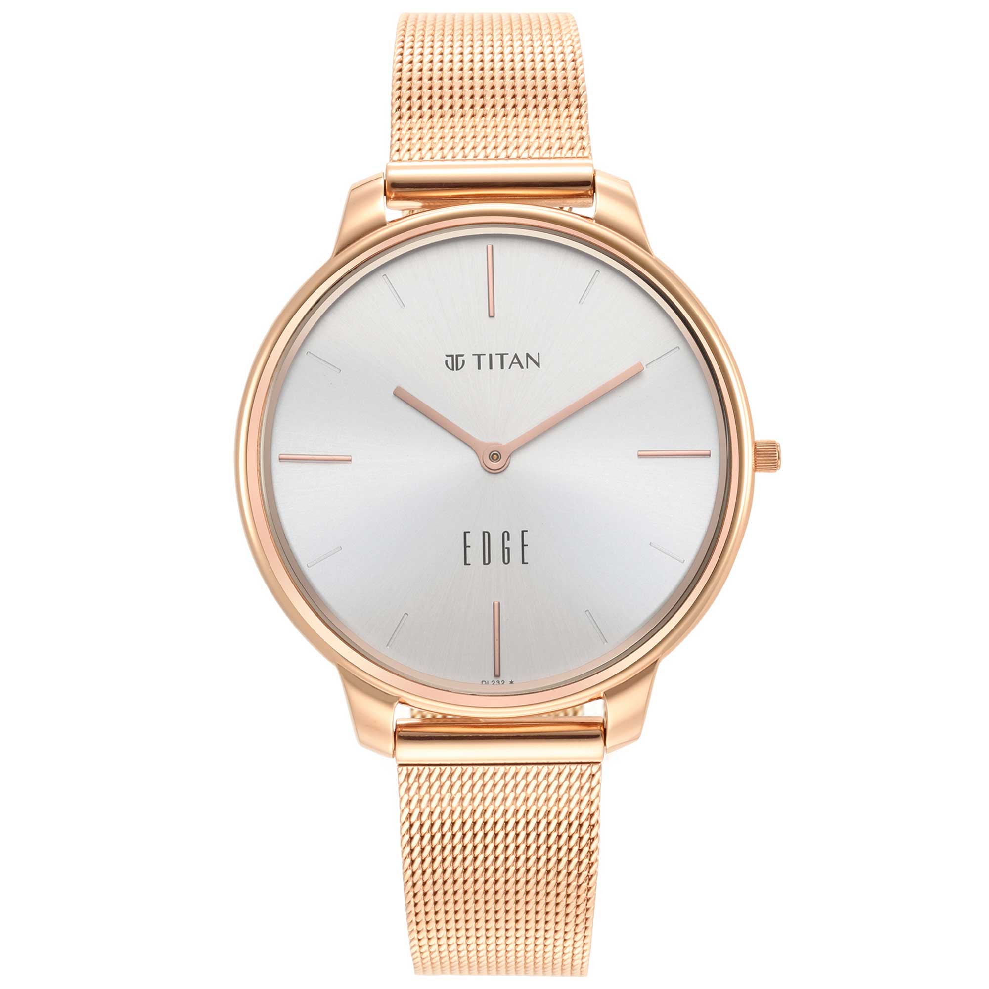 Titan Edge White Dial Analog Stainless Steel Strap watch for Women