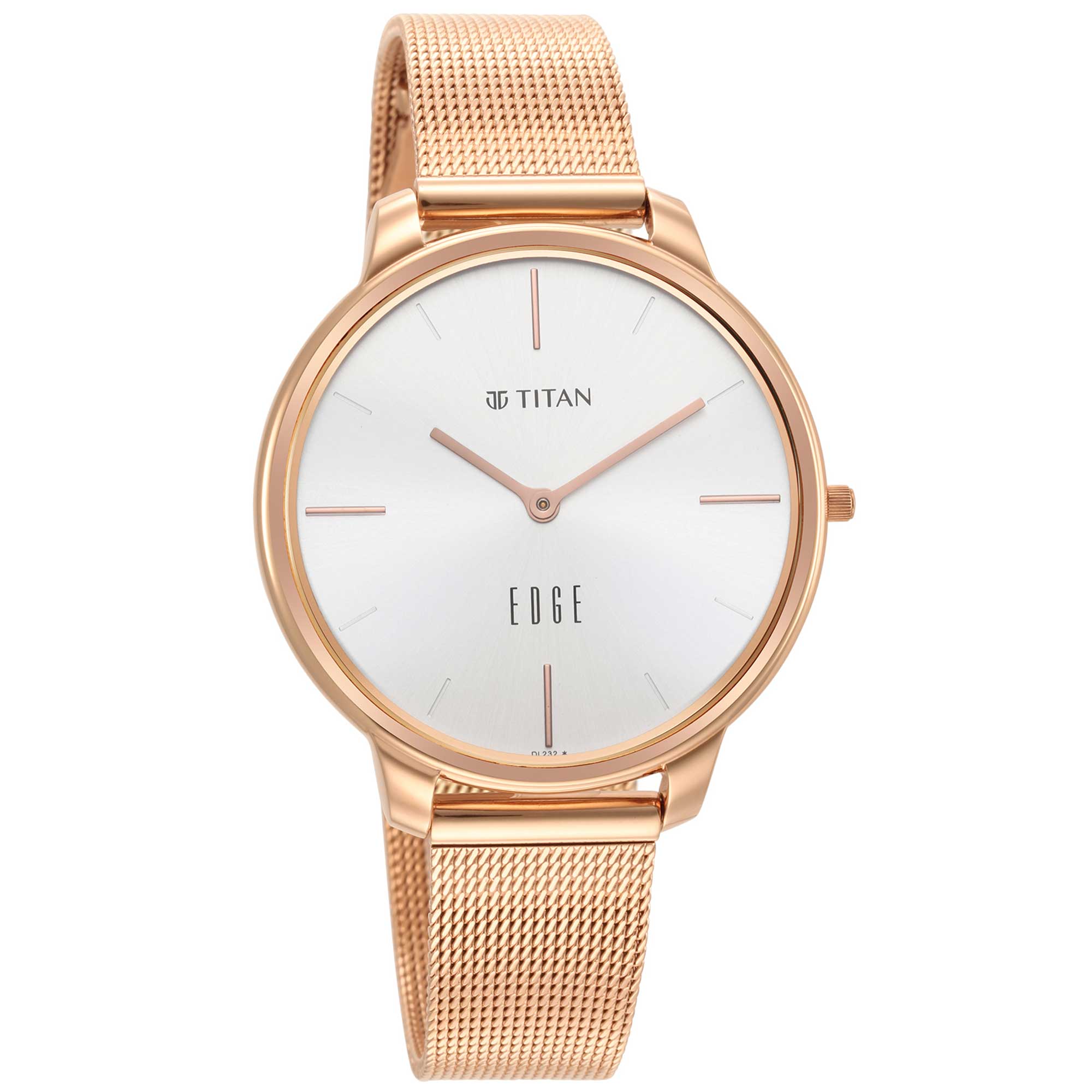 Titan Edge White Dial Analog Stainless Steel Strap watch for Women