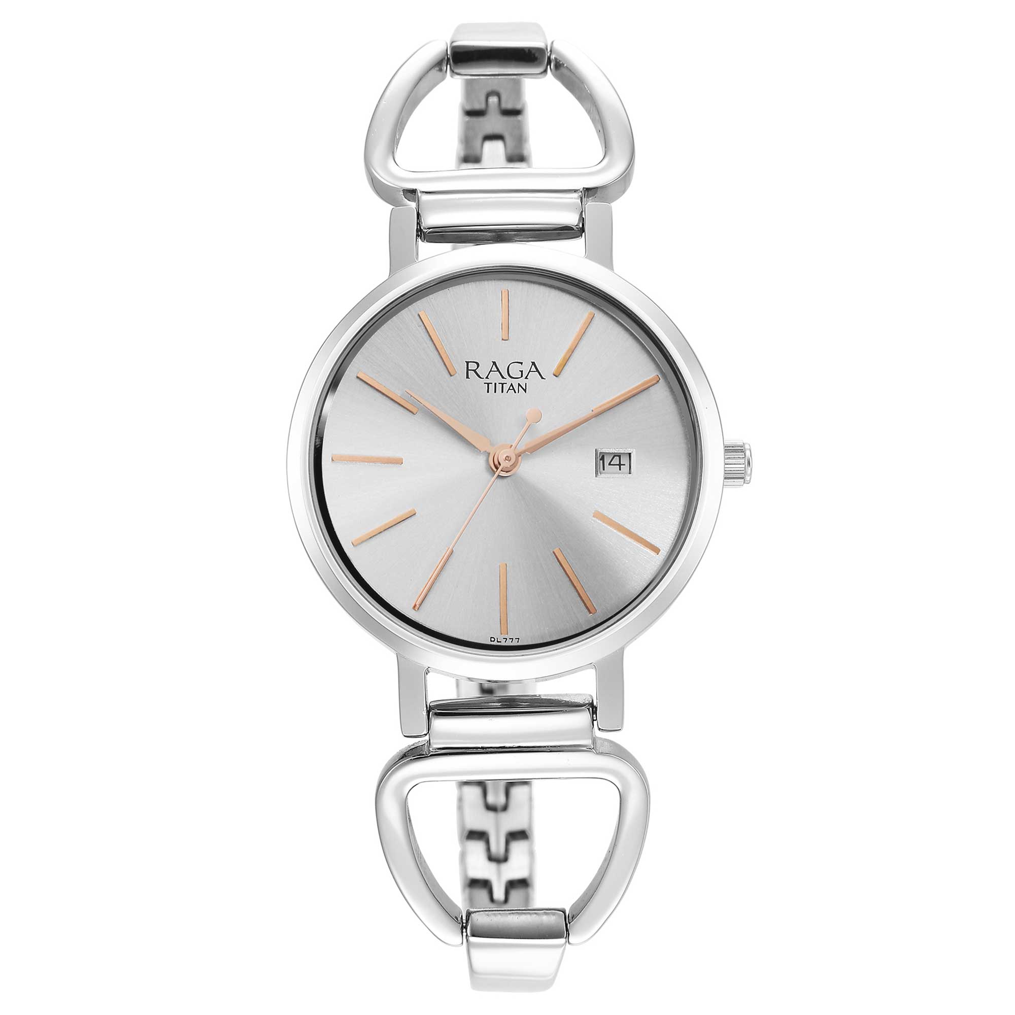 Titan Raga Viva Silver Analog Date Metal Strap watch for Women