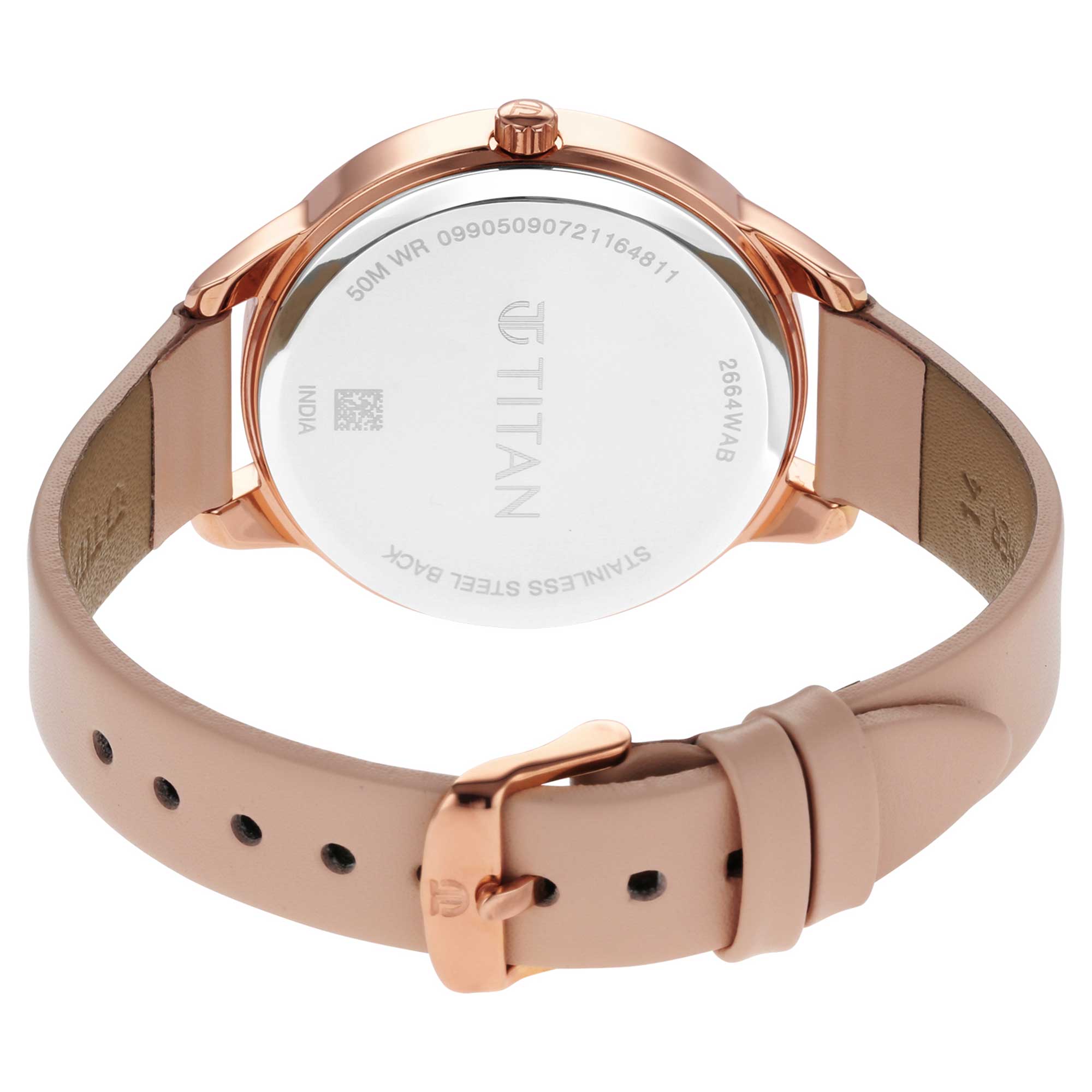 Titan Pastel Dreams Mother Of Pearl Dial Analog Leather Strap watch for Women