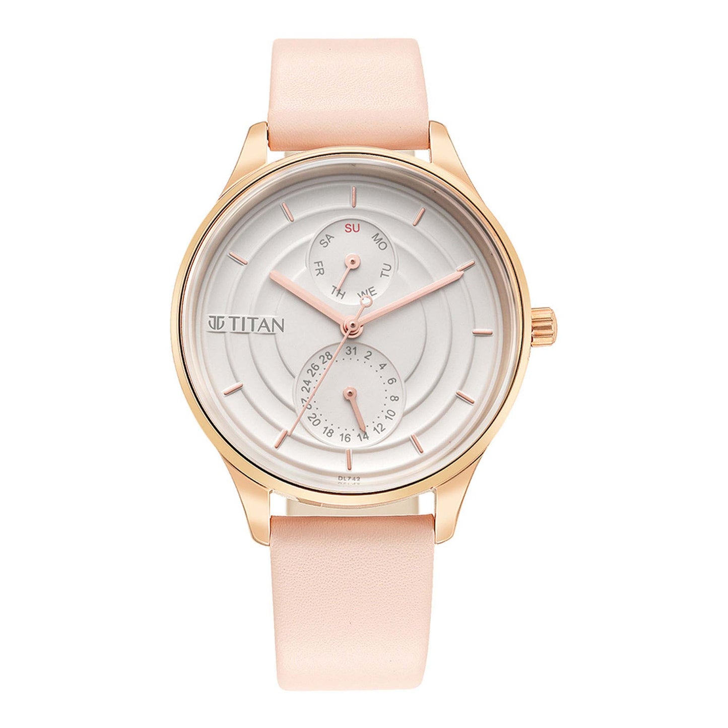 Titan Neo Workdays Silver Dial Women Watch With Leather Strap