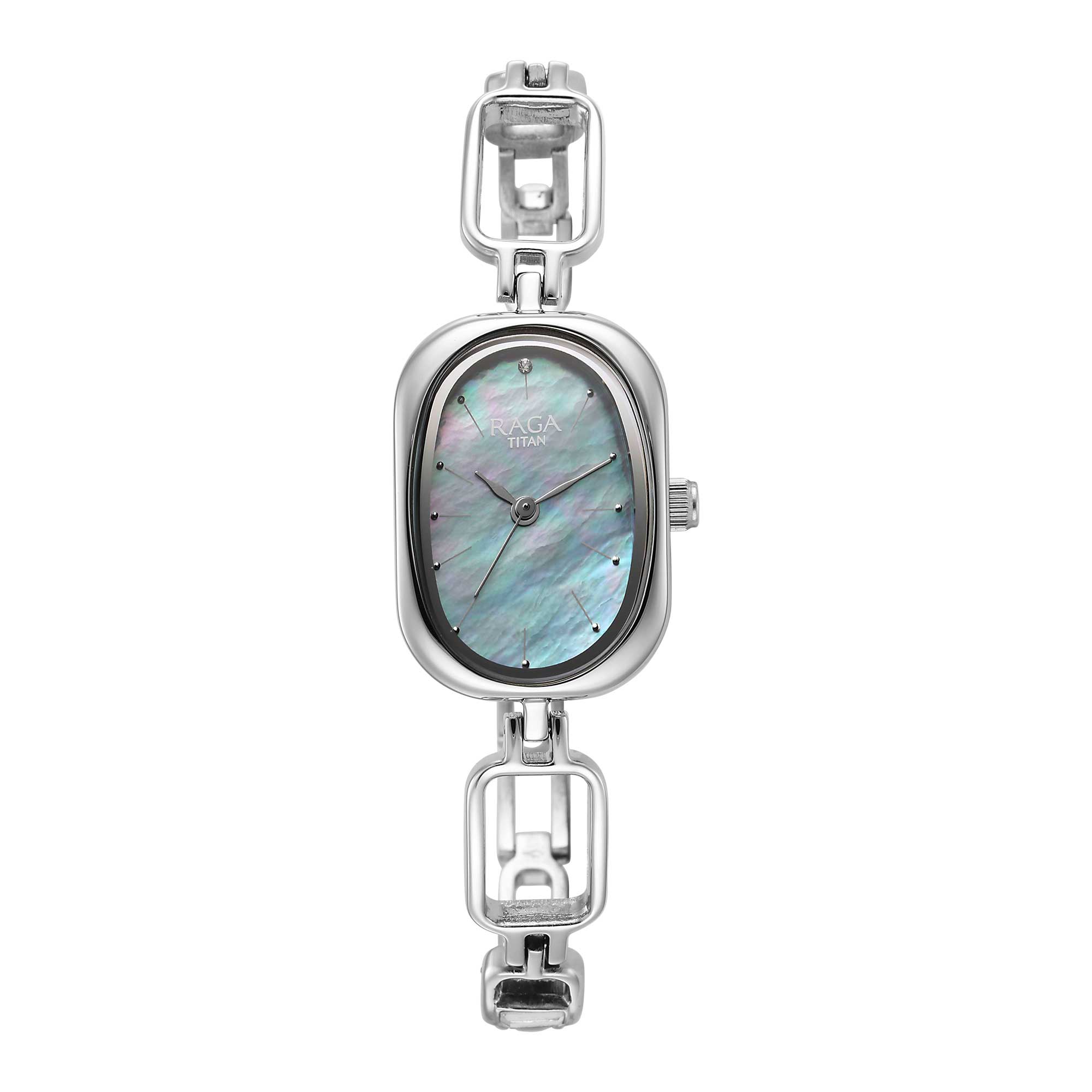 Titan Raga Viva Mother Of Pearl Dial Analog Metal Strap Watch for Women