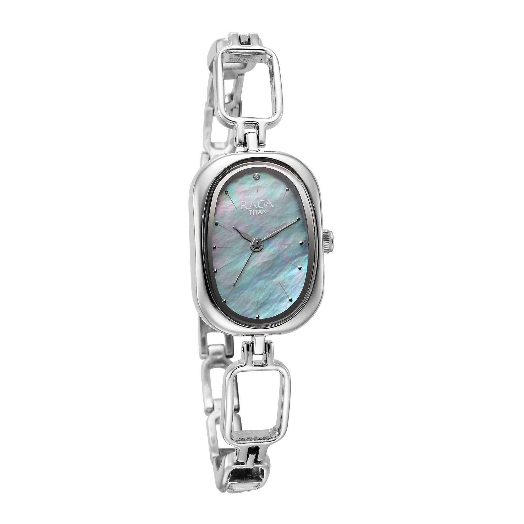 Titan Raga Viva Mother Of Pearl Dial Analog Metal Strap Watch for Women