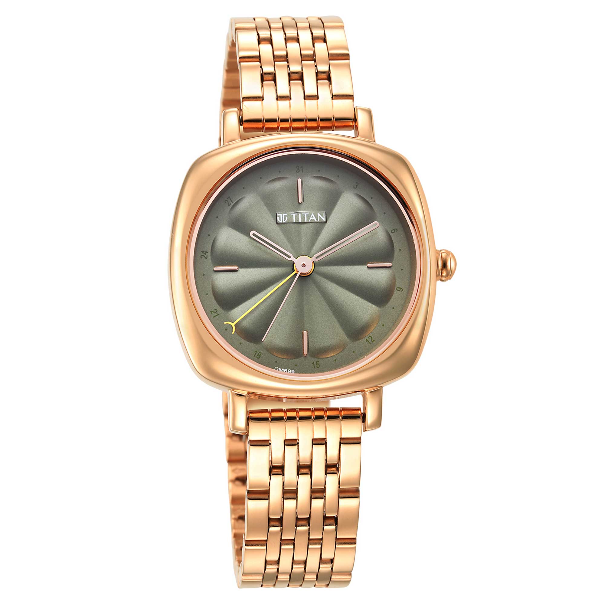 Neo Green Dial Stainless Steel Strap Watch for Women