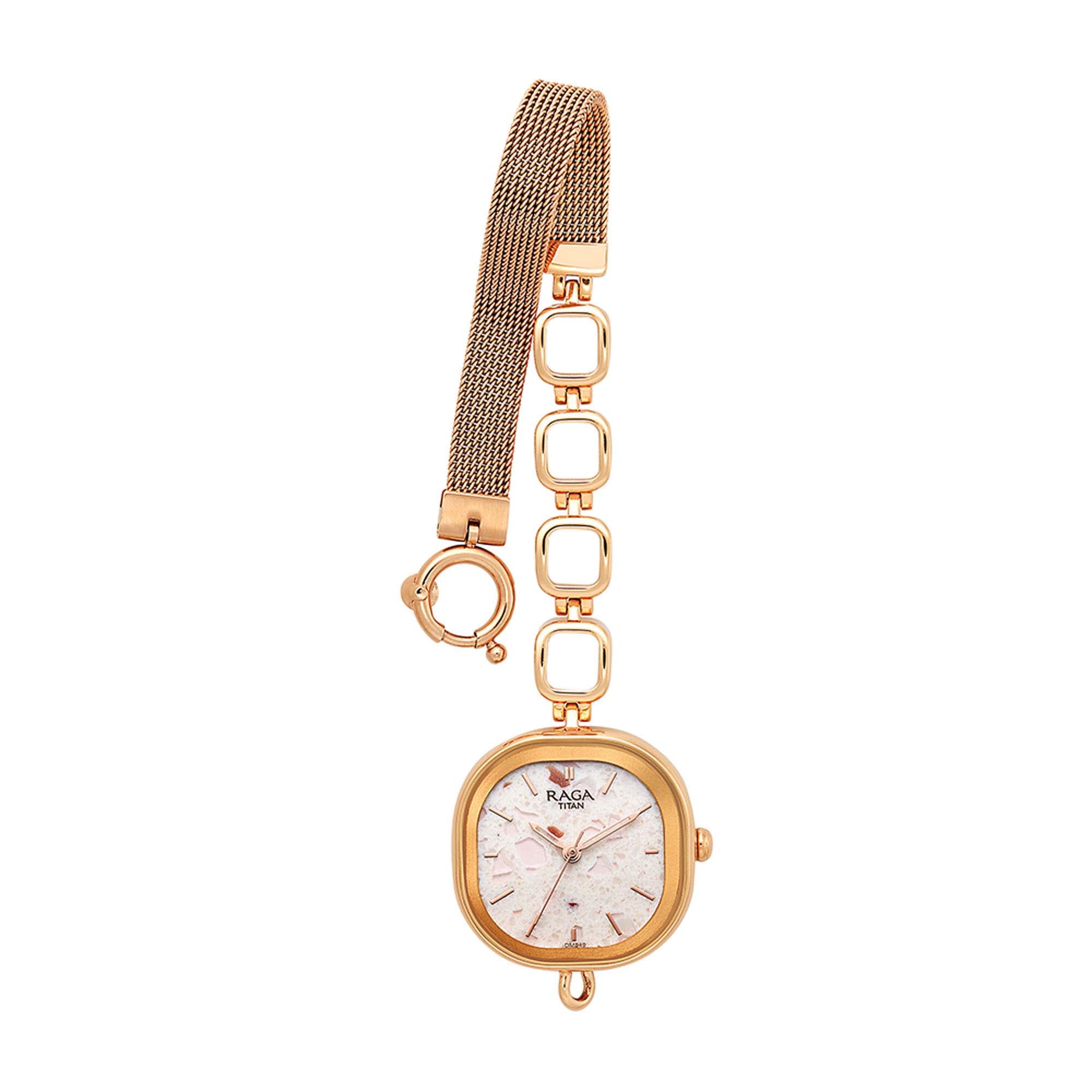 Titan Raga Delight Pink Dial Analog Metal Strap watch for Women