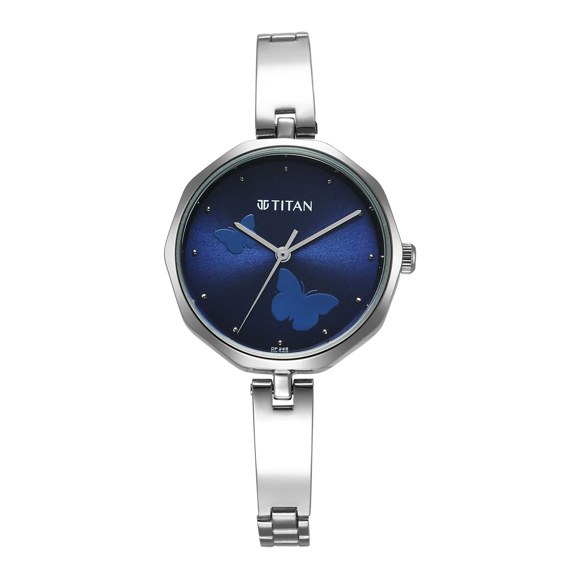 Titan Karishma Quartz Analog Blue Dial Stainless Steel Strap Watch for Women