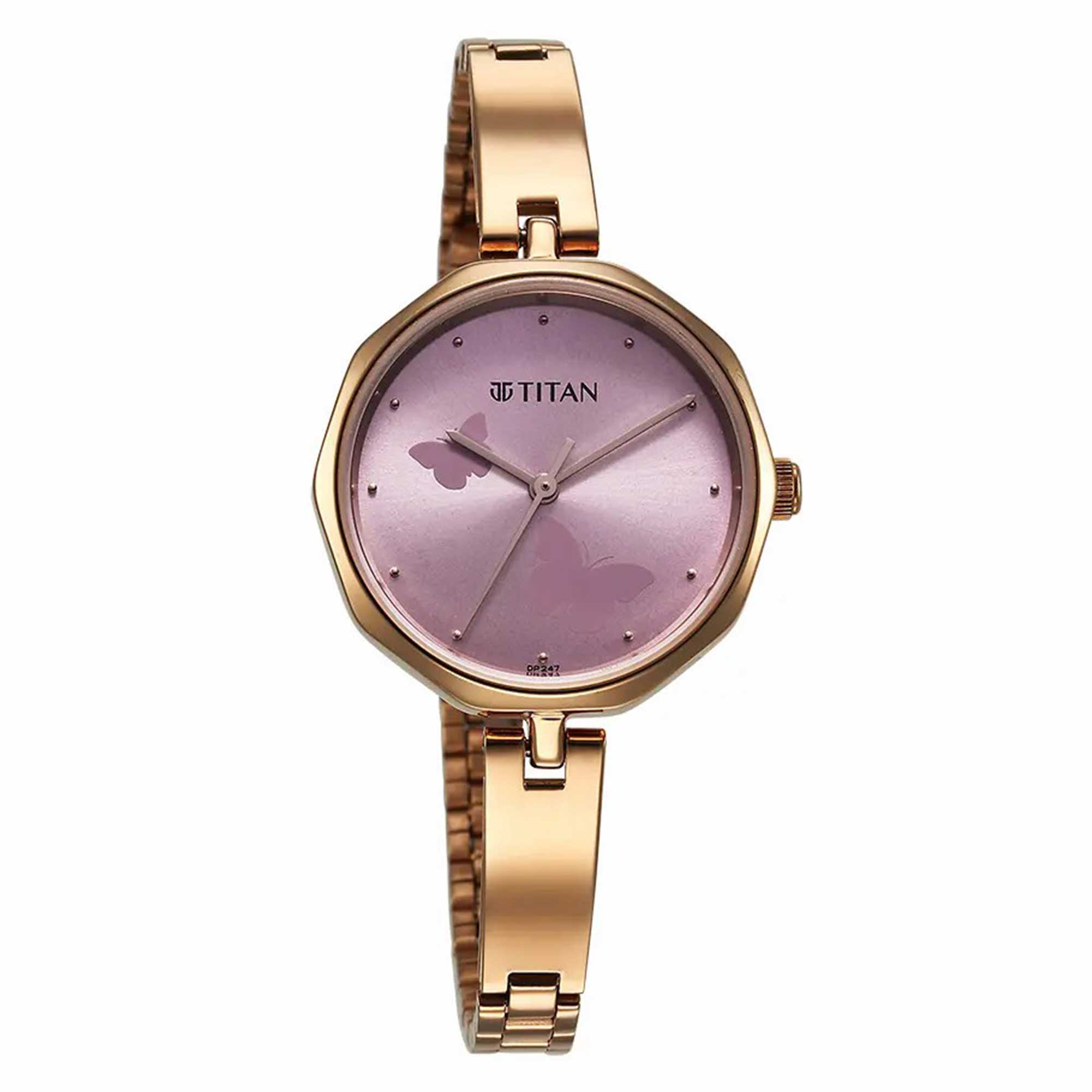 Titan Karishma Quartz Analog Pink Dial Stainless Steel Strap Watch for Women