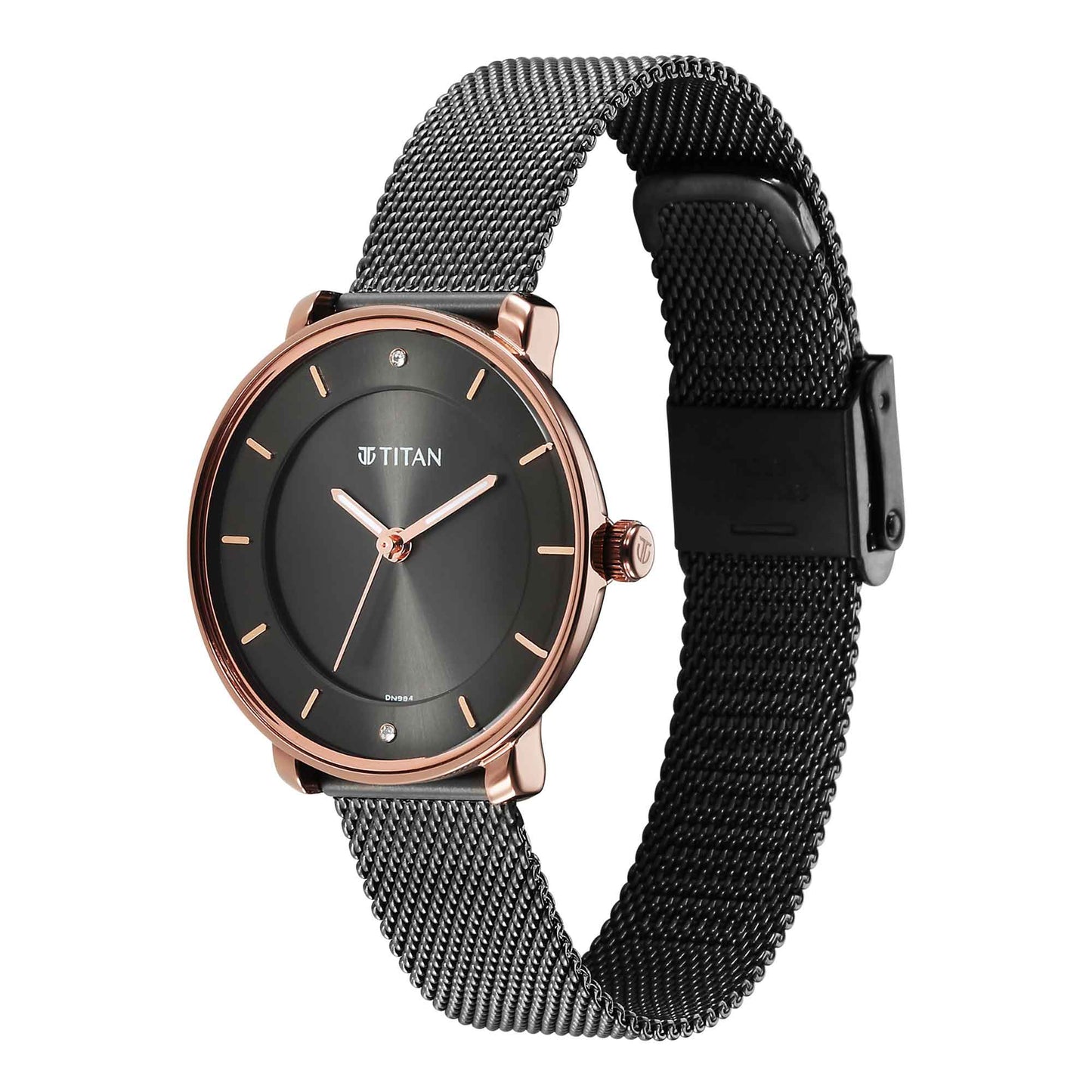 Titan Noir Anthracite Dial Analog Metal Strap Watch for Women