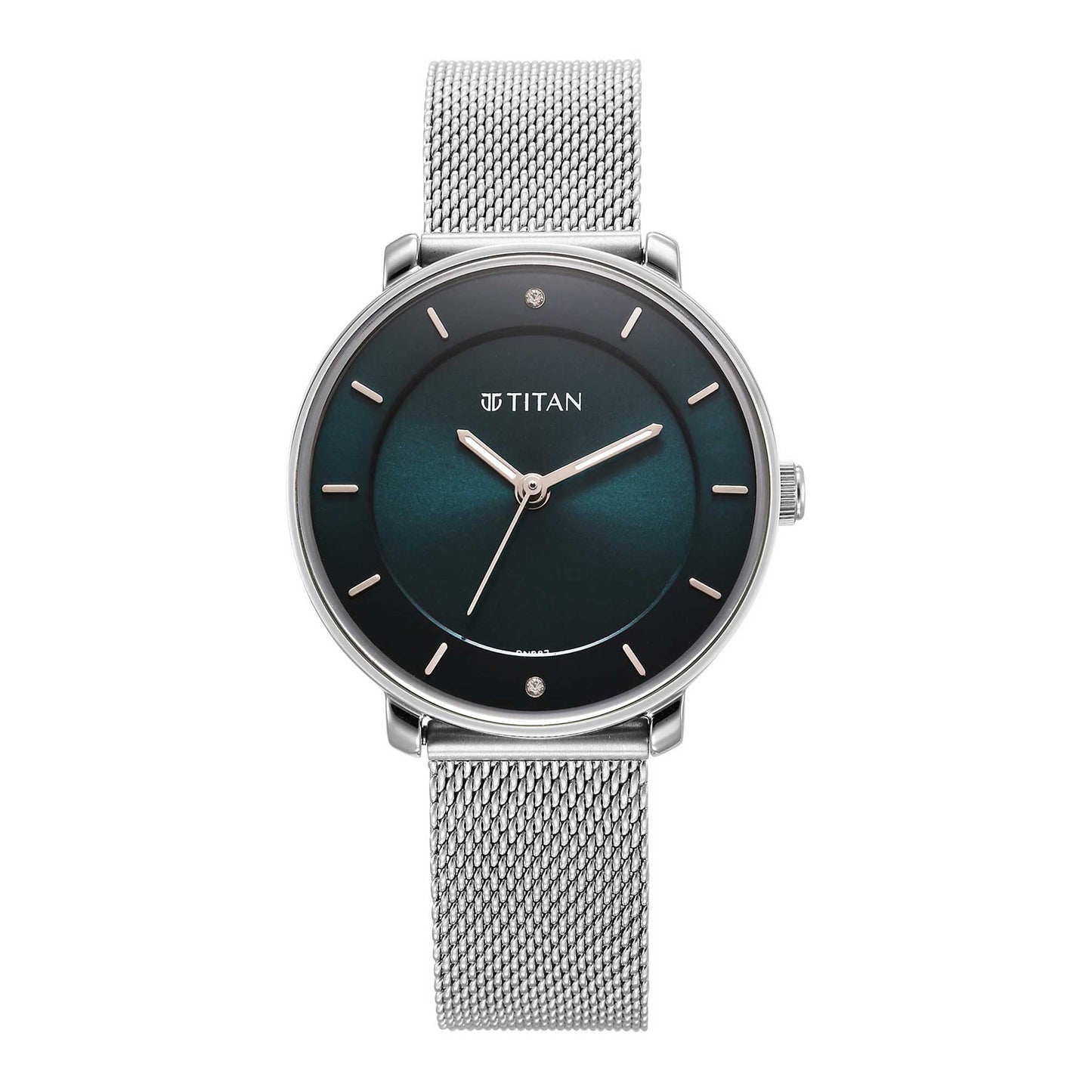 Titan Noir Blue Dial Analog Metal Strap Watch for Women