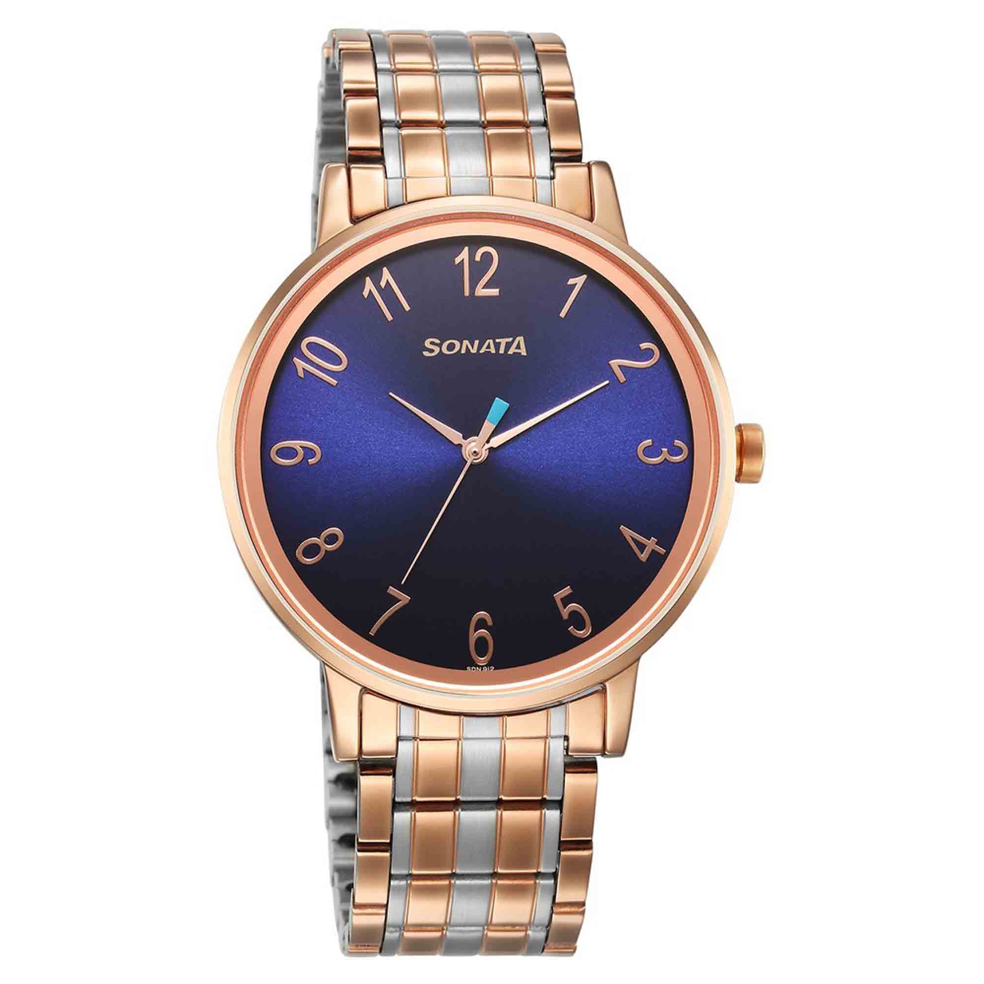 Sonata Utsav Blue Dial Watch for Men