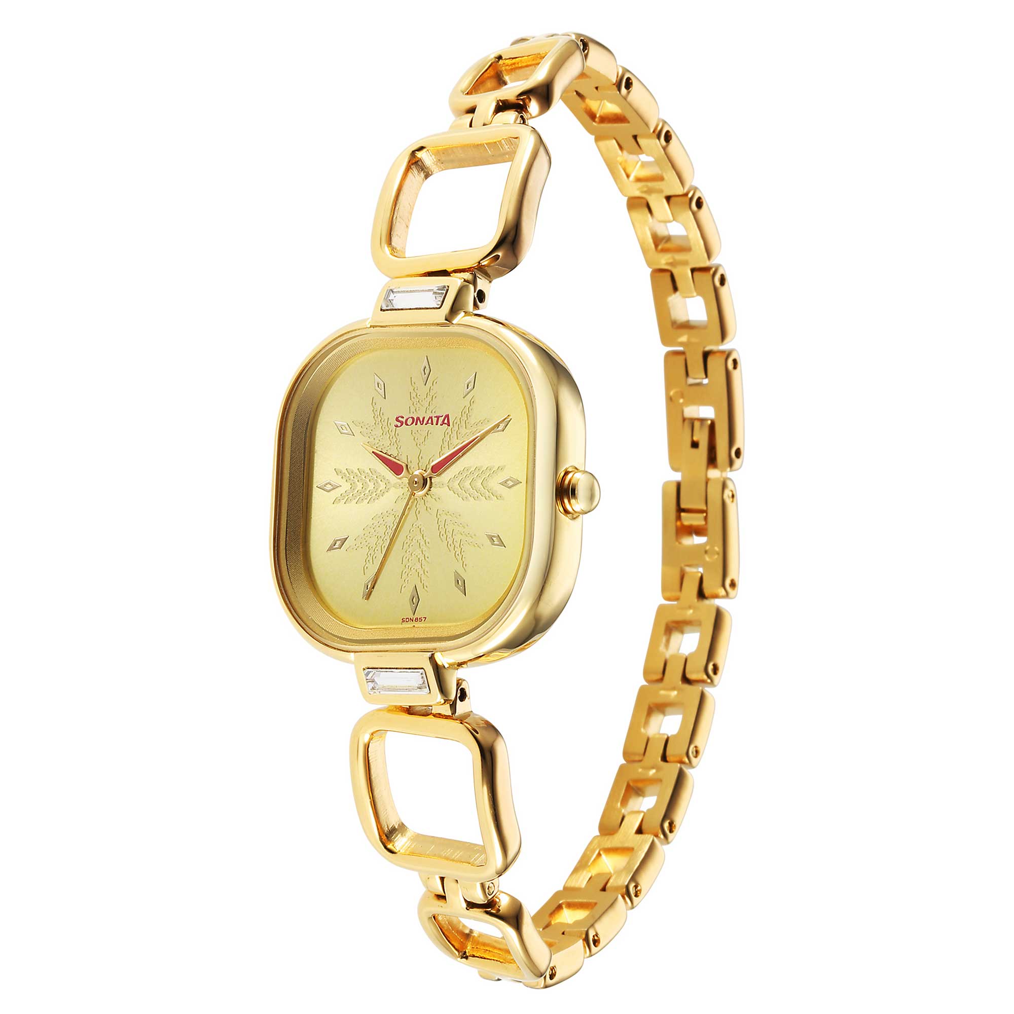 Sonata Wedding Quartz Analog Champagne Dial Metal Strap Watch for Women