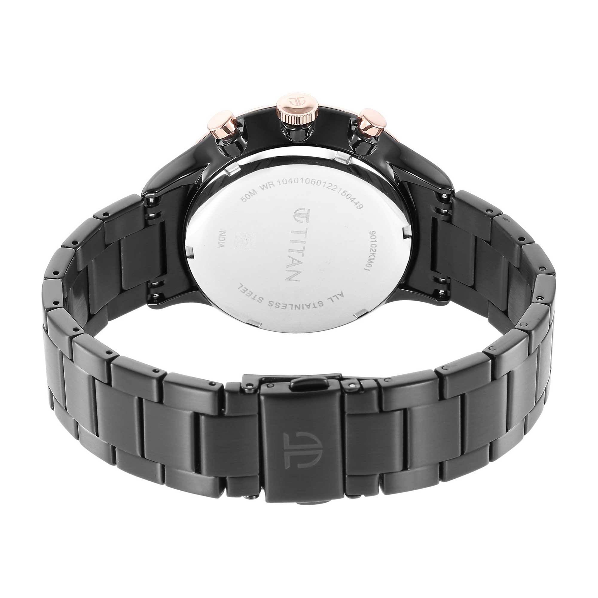 Titan Urban Magic Black Dial Analog Stainless Steel Strap watch for Men