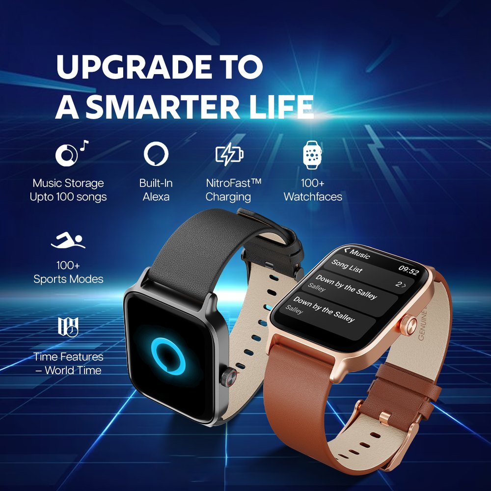 Titan Traveller with 4.52 cm AMOLED Display, BT Calling, India's First FitVerse Smartwatch with Brown Leather Strap